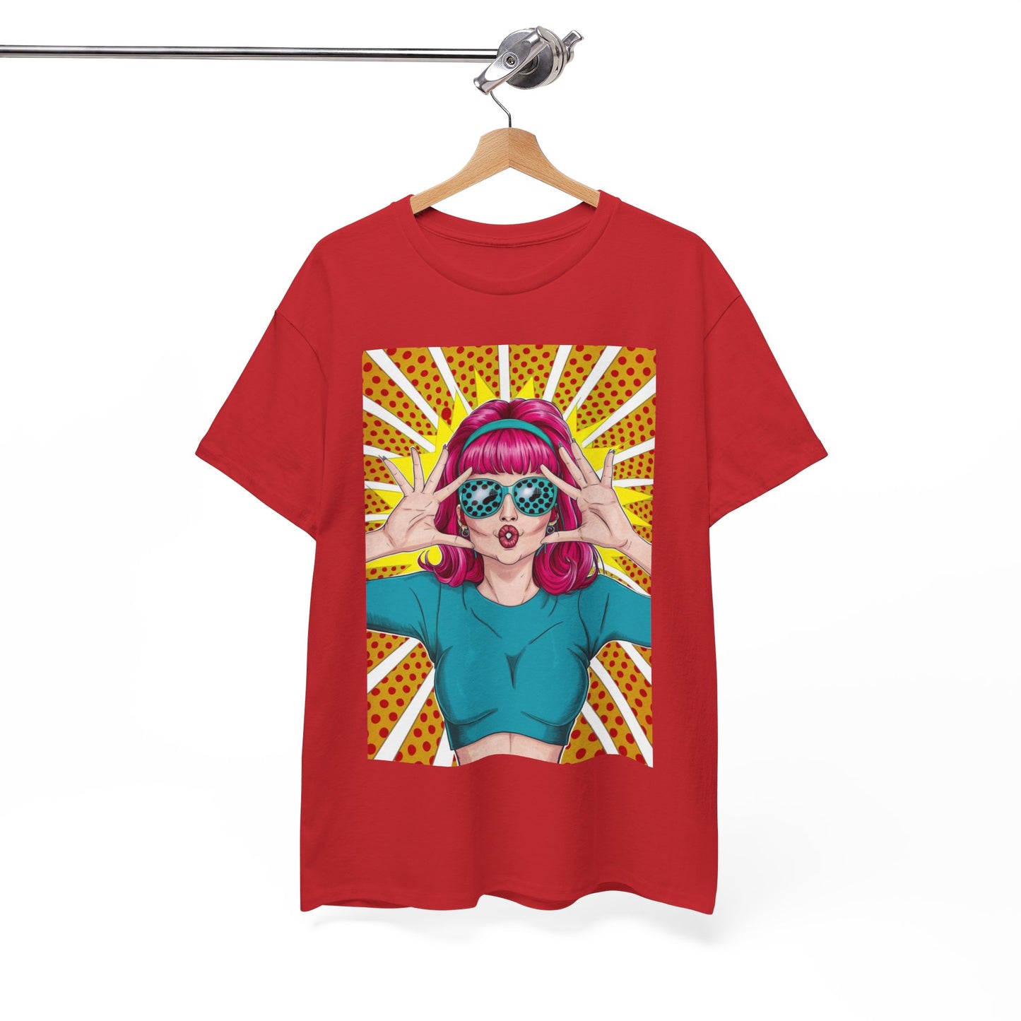 Sexy Retro PopArt Girl Vibrant Colors Unisex heavy cotton Tshirt