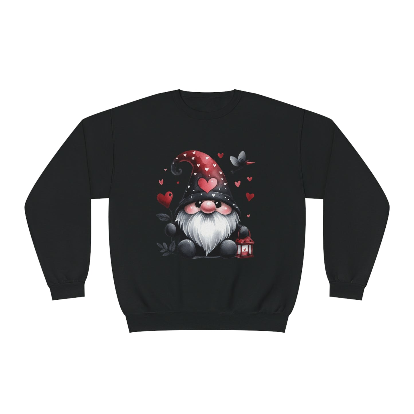 Black Valentine Gnome Unisex NuBlend® Crewneck Sweatshirt