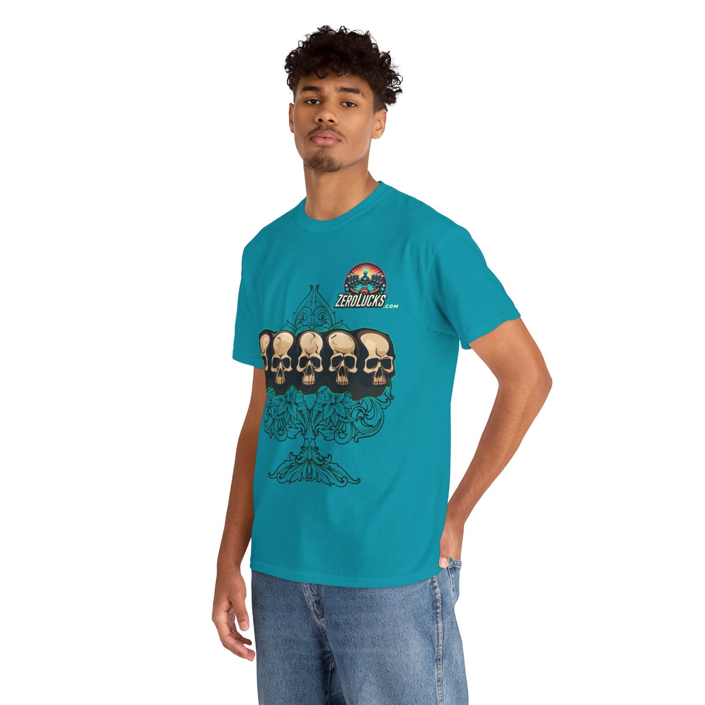 No Lucks Skulls with Spade T-shirt Unisex Heavy Cotton