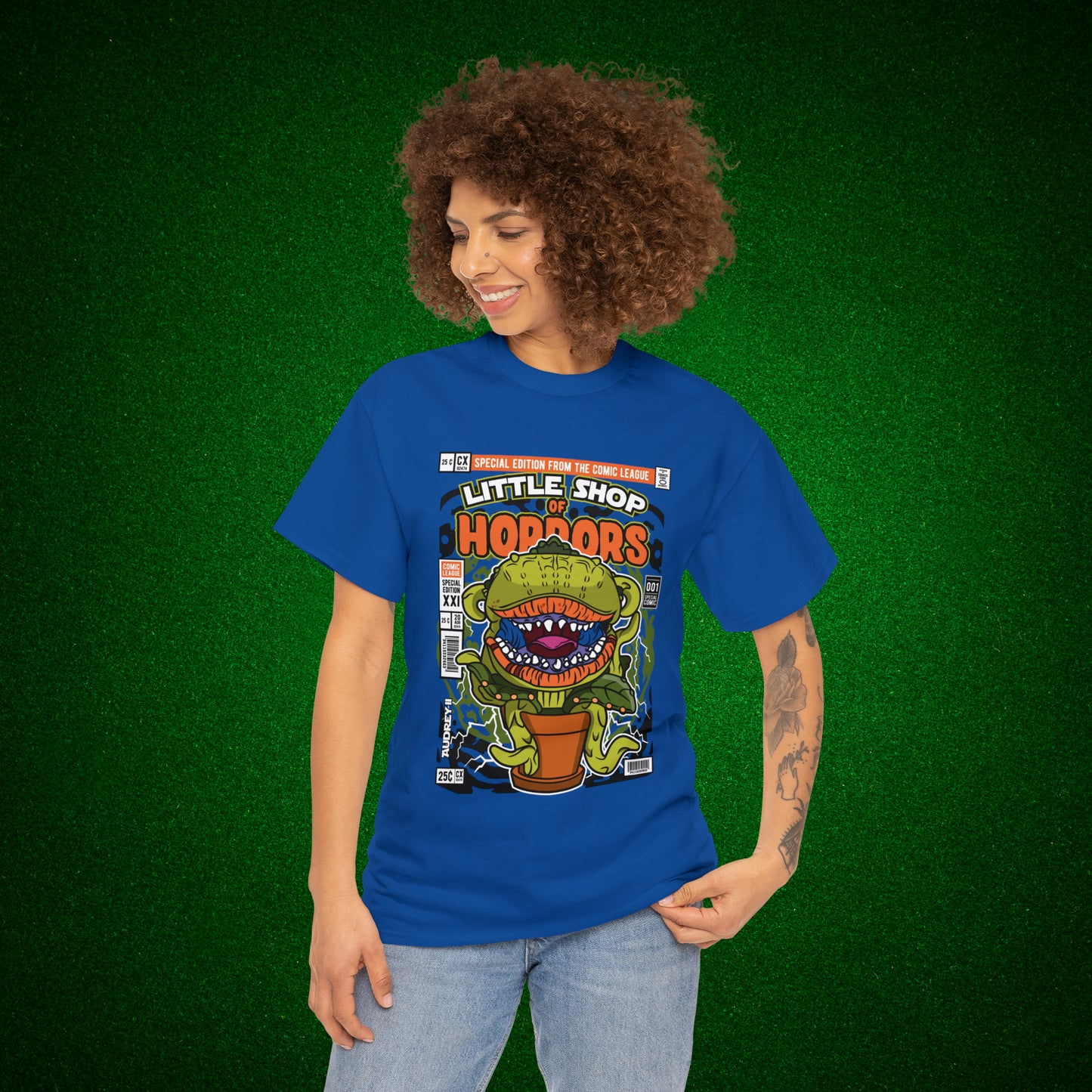 Little Shop of Horrors Audrey Pop Culture Mock Comic Cover heavy cotton T-shirt