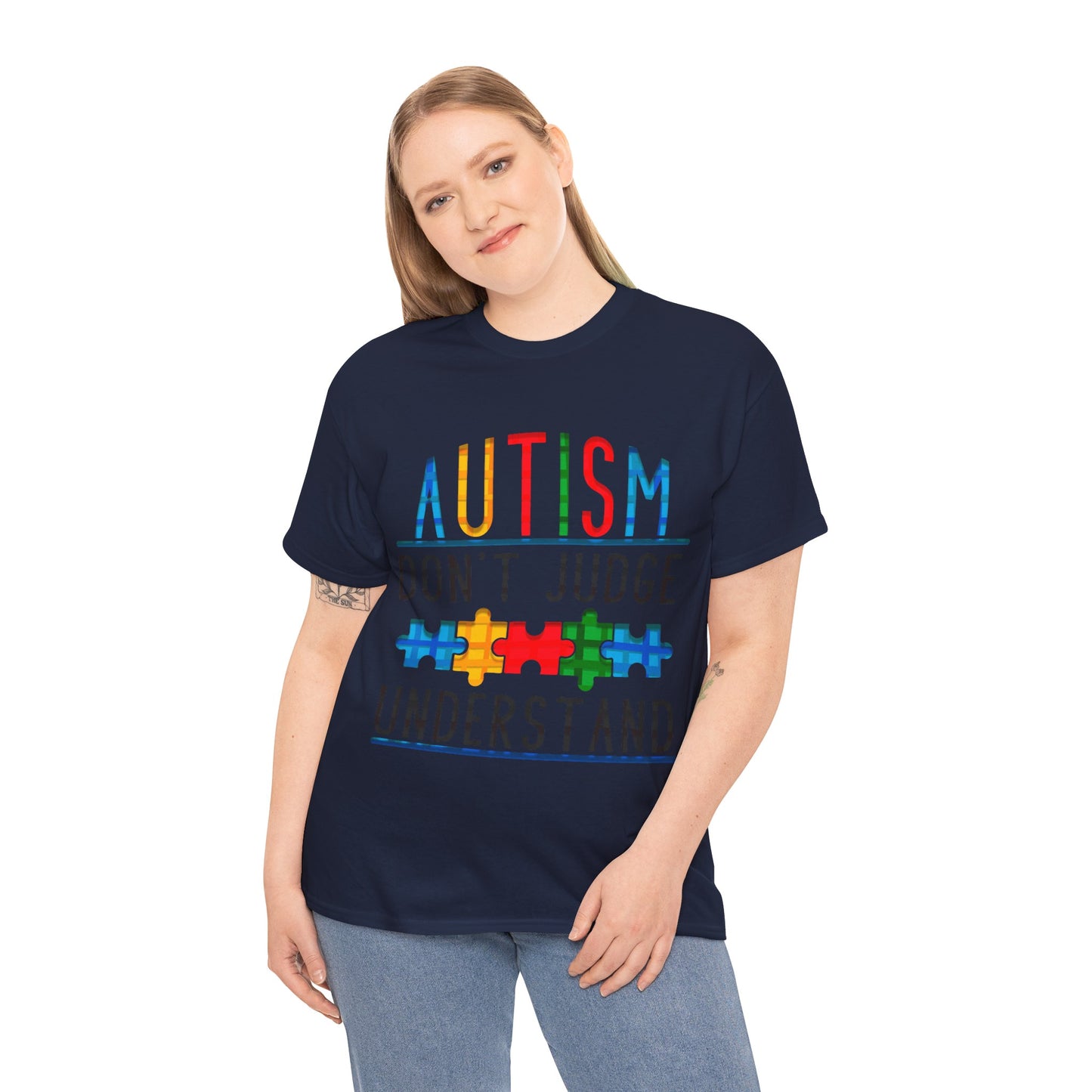 Autism Don't Judge Understand T-shirt Unisex Heavy Cotton