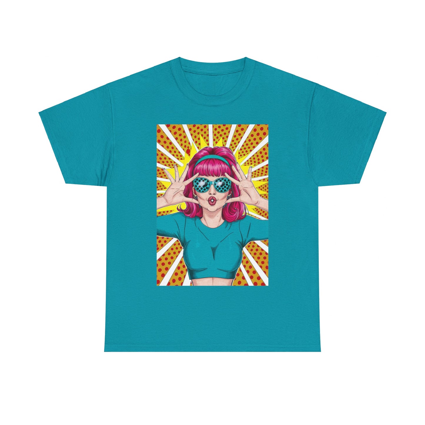 Sexy Retro PopArt Girl Vibrant Colors Unisex heavy cotton Tshirt
