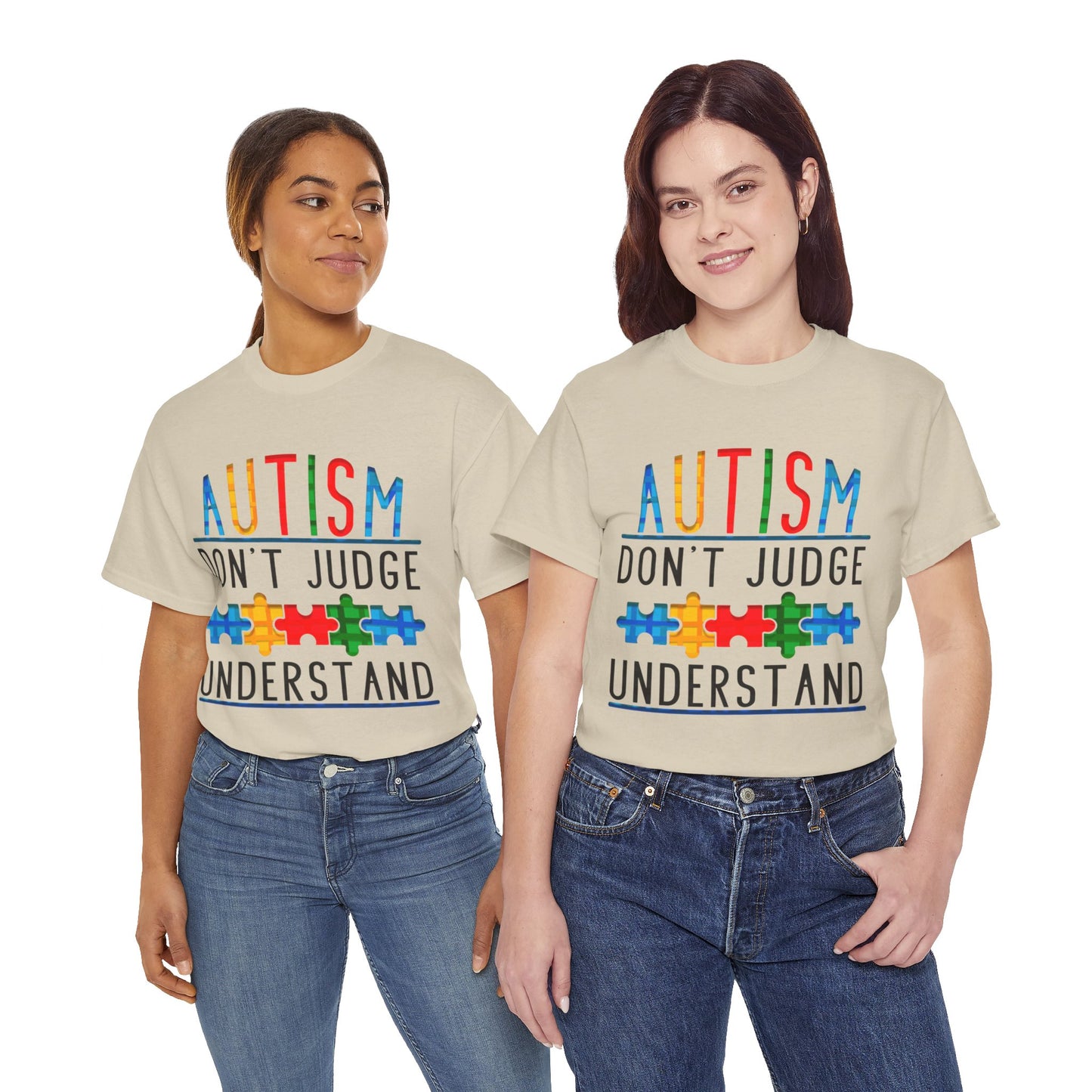 Autism Don't Judge Understand T-shirt Unisex Heavy Cotton
