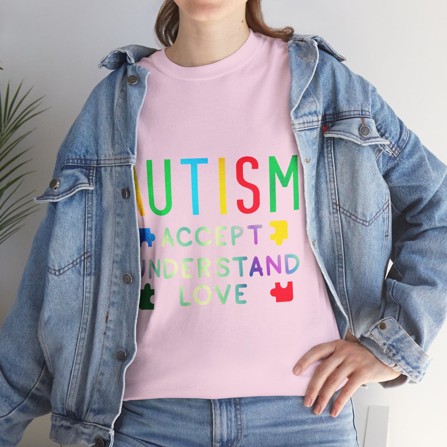 Autism ACCEPT UNDERSTAND LOVE T-shirt Unisex Heavy Cotton