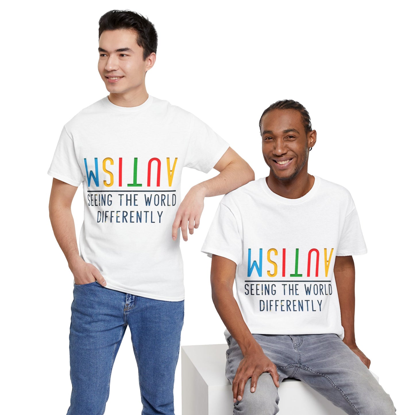 Autism Seeing the World Differently T-shirt Unisex Heavy Cotton