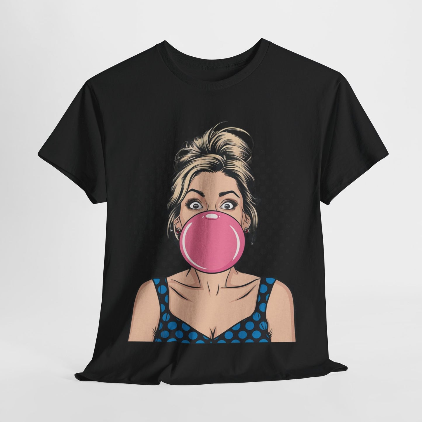 PopArt Girl Bubble Gum Bubble Tshirt unisex heavy cotton