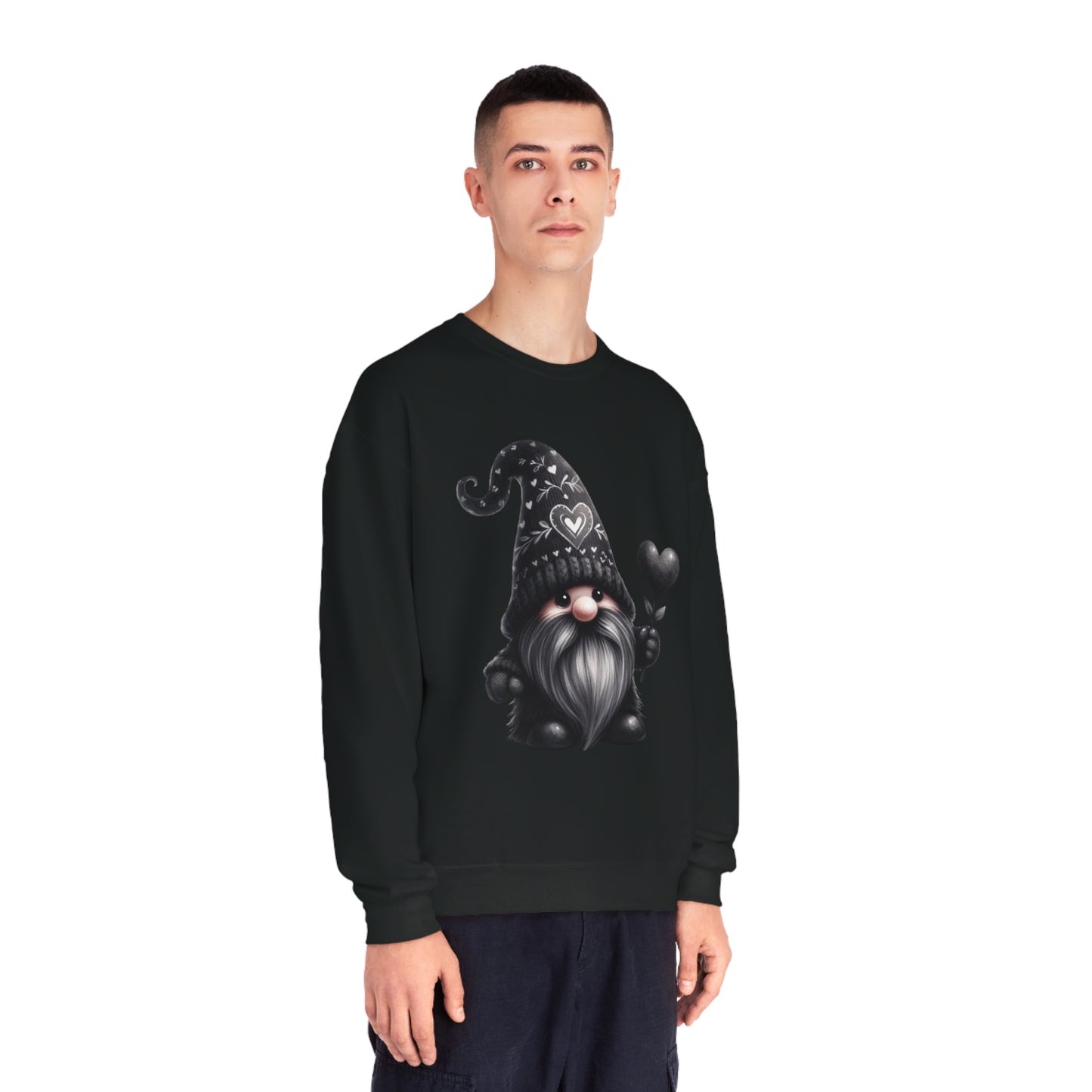 Black Valentine Gnome Unisex NuBlend® Crewneck Sweatshirt