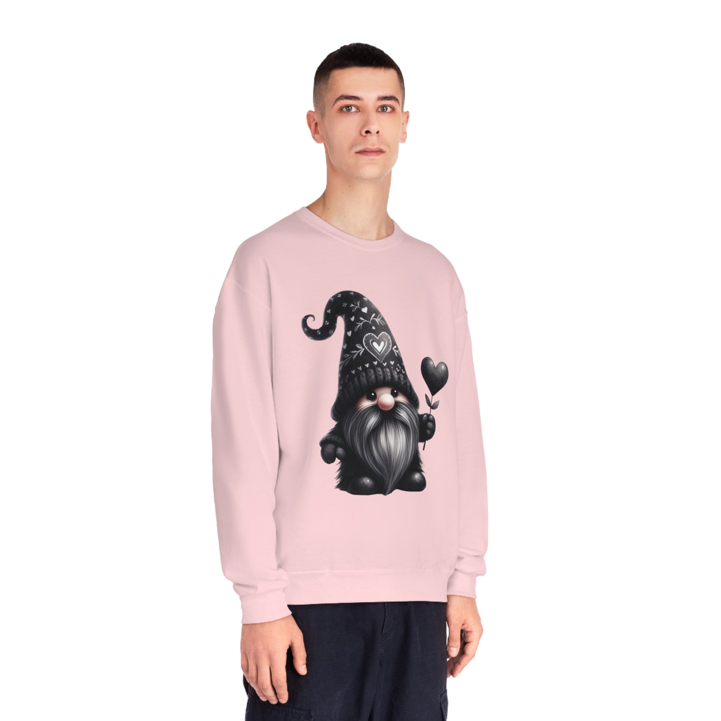 Black Valentine Gnome Unisex NuBlend® Crewneck Sweatshirt
