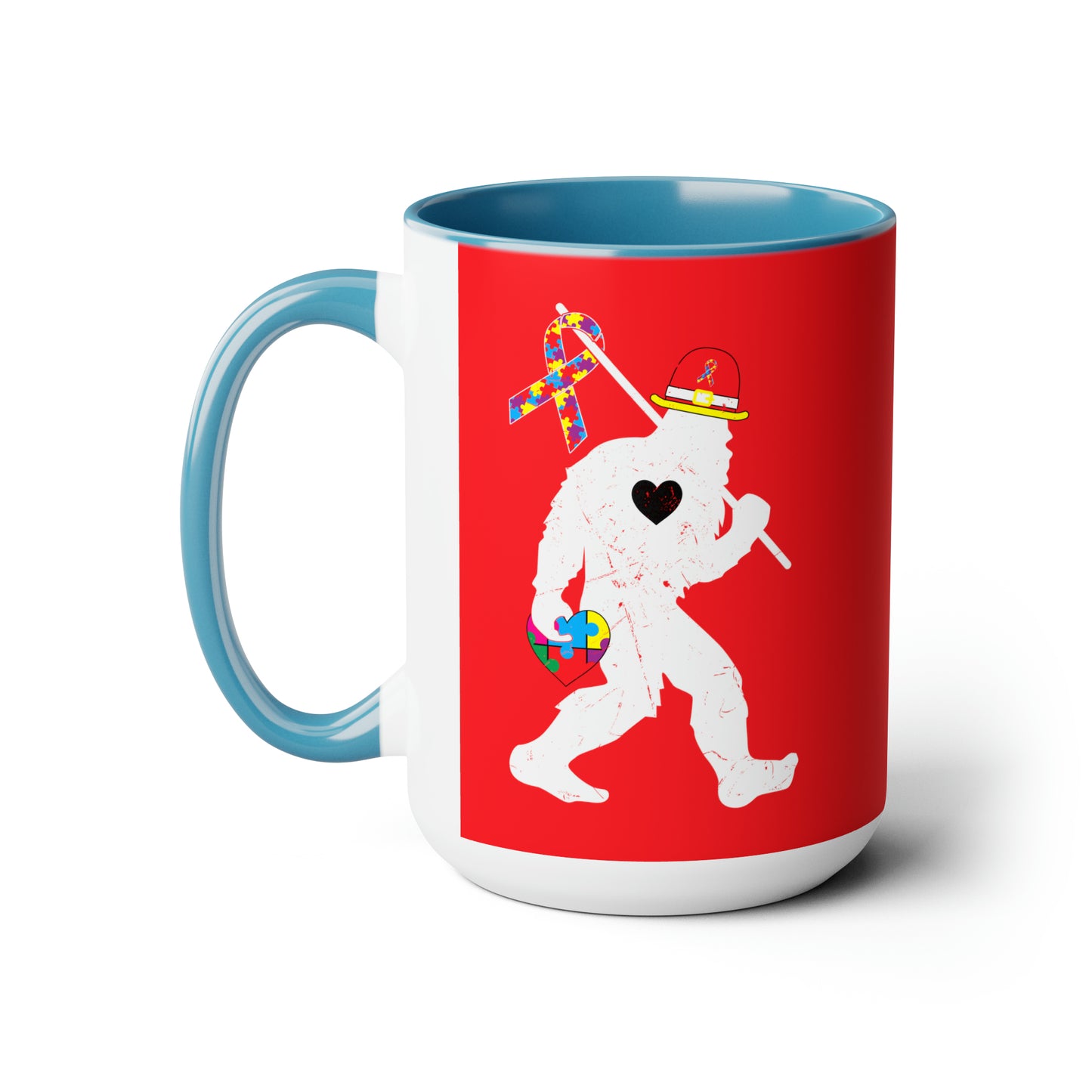Bigfoot Heart Puzzle Piece Autism - 11oz Mug