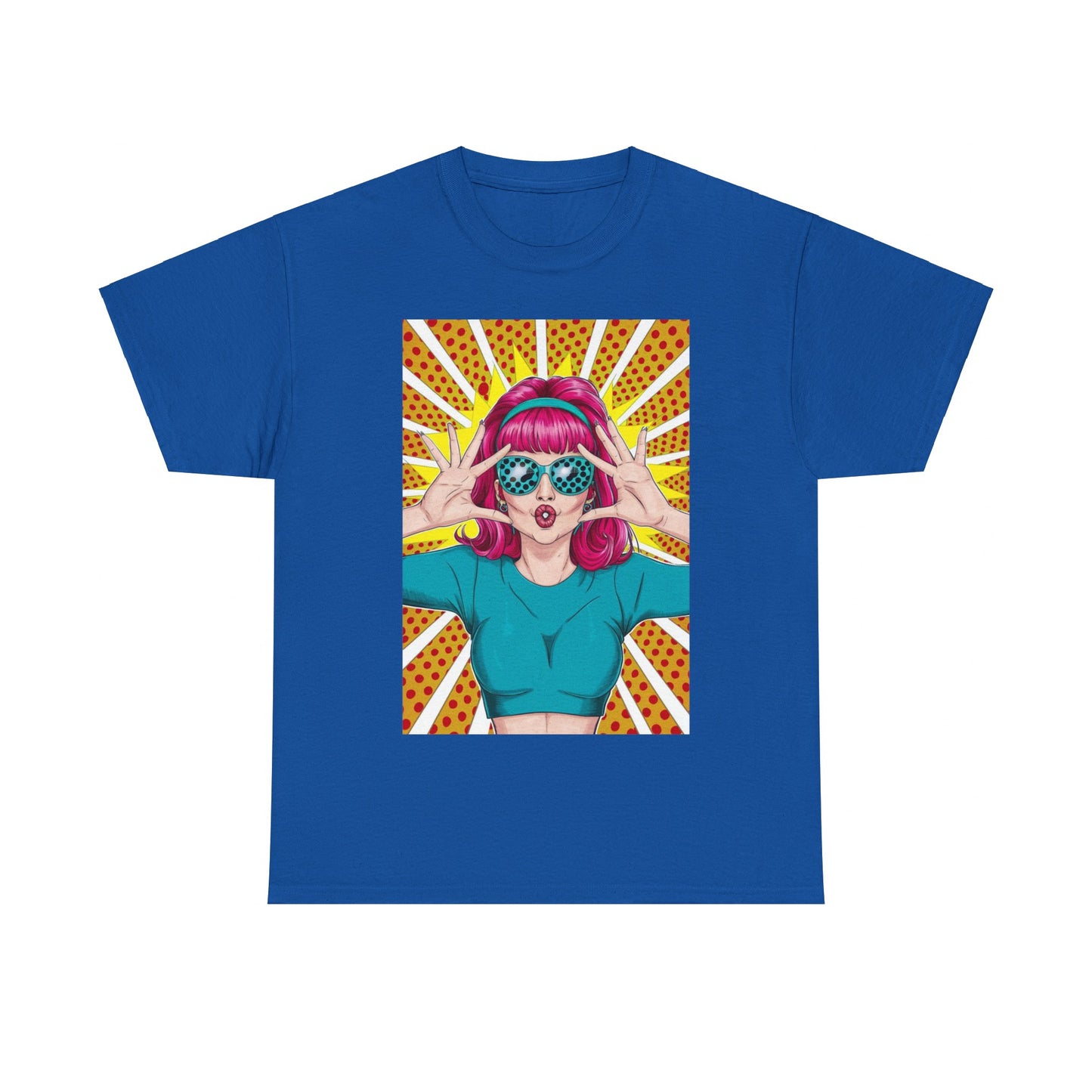 Sexy Retro PopArt Girl Vibrant Colors Unisex heavy cotton Tshirt