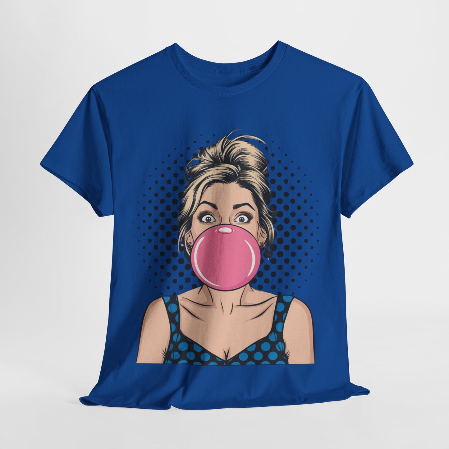 PopArt Girl Bubble Gum Bubble Tshirt unisex heavy cotton