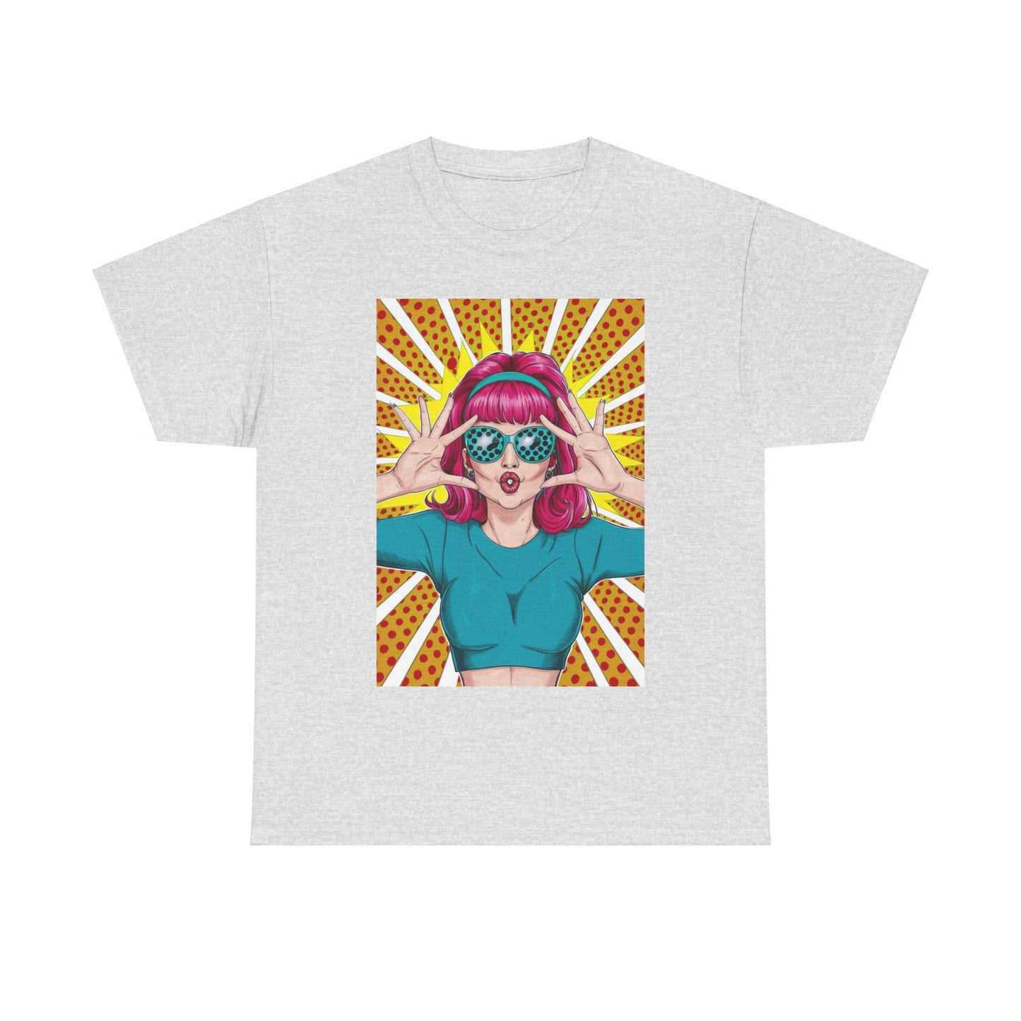 Sexy Retro PopArt Girl Vibrant Colors Unisex heavy cotton Tshirt