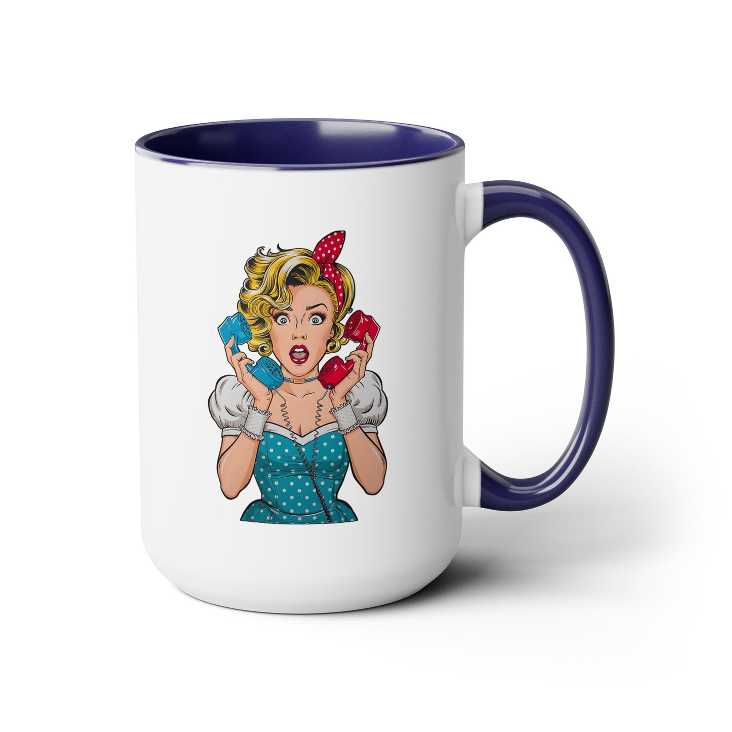 PopArt Girl on Telephone 15oz Coffee Mug
