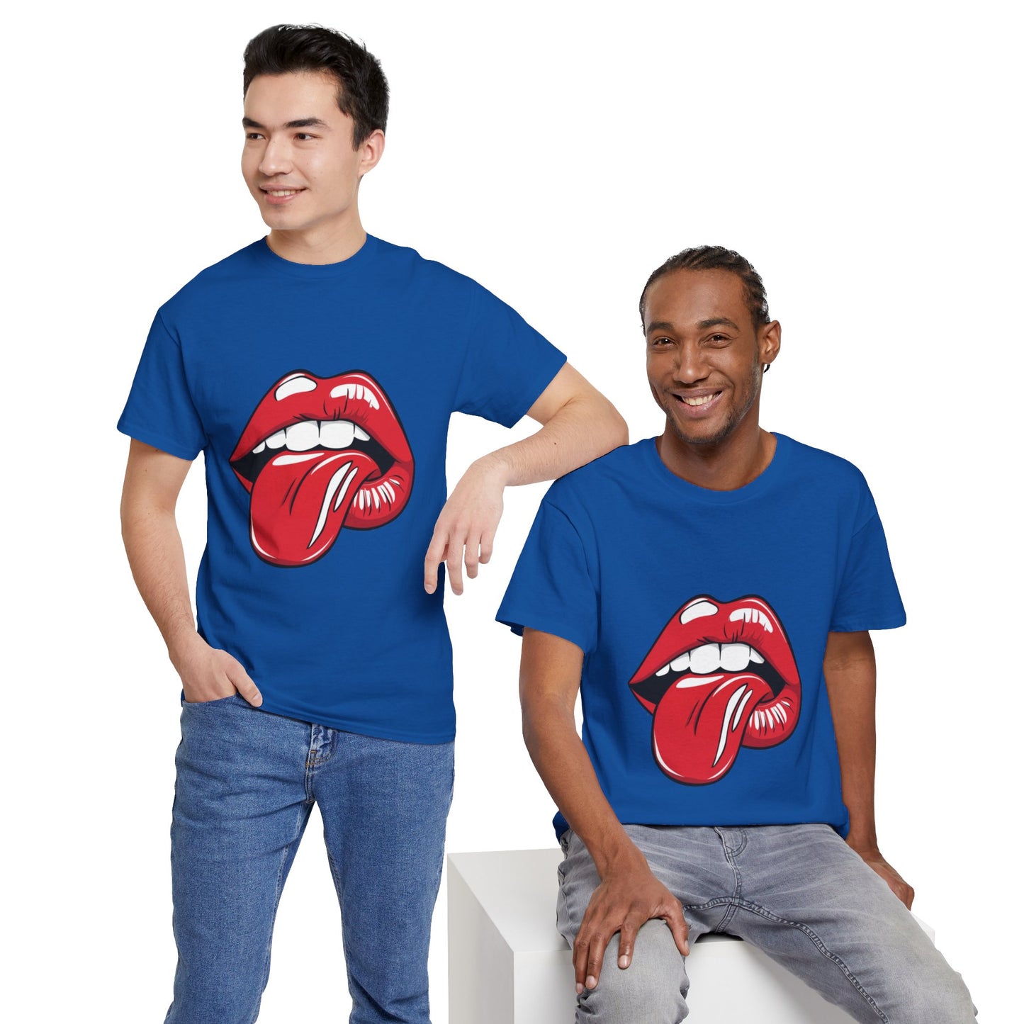 Sexy Retro PopArt Red Lips and Tounge Unisex heavy cotton Tshirt