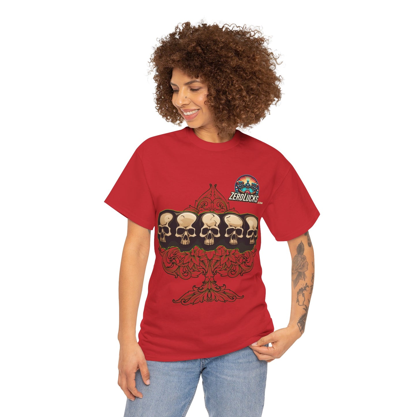 No Lucks Skulls with Spade T-shirt Unisex Heavy Cotton