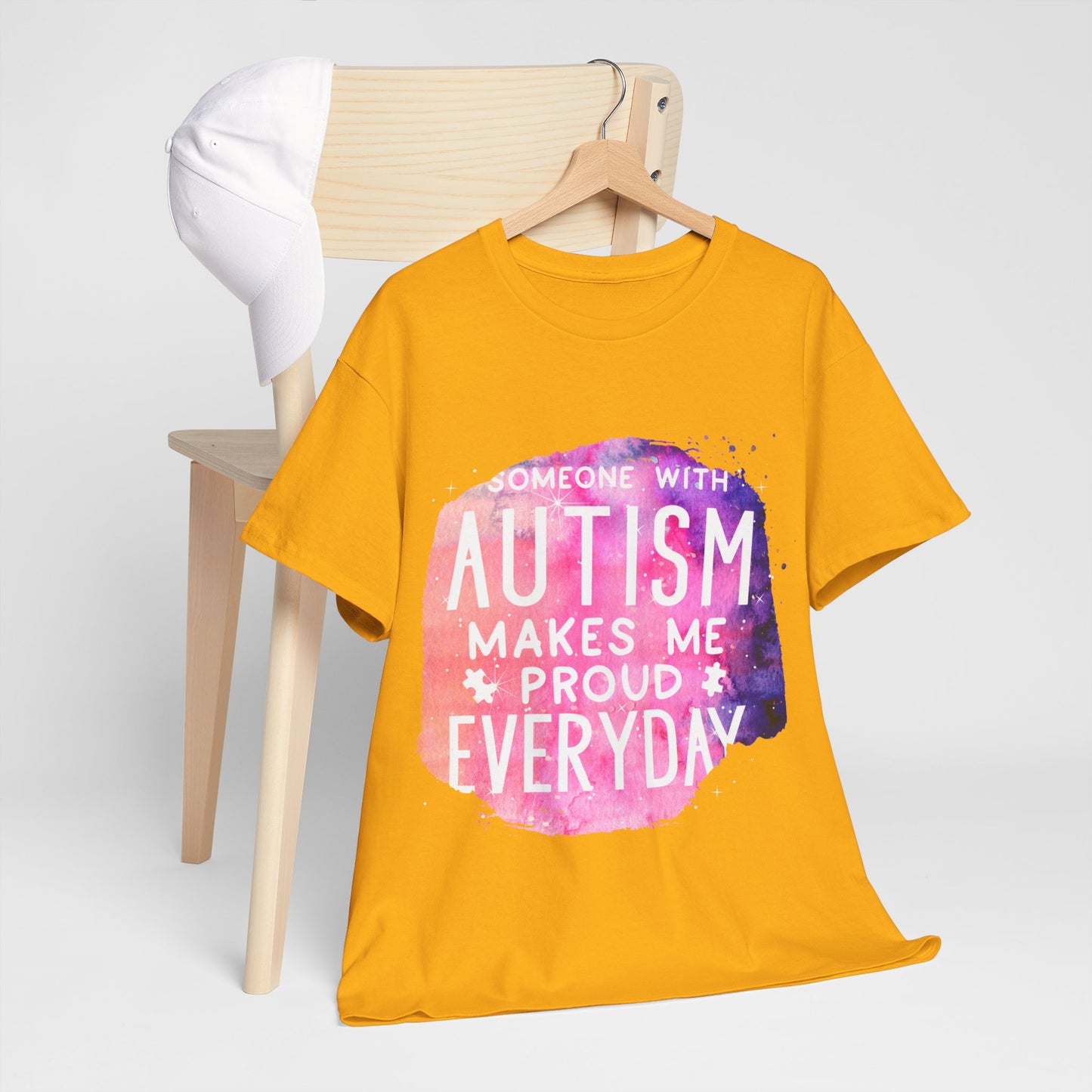Autism Someone with Autism Makes Me Proud Everyday T-shirt Unisex Heavy Cotton