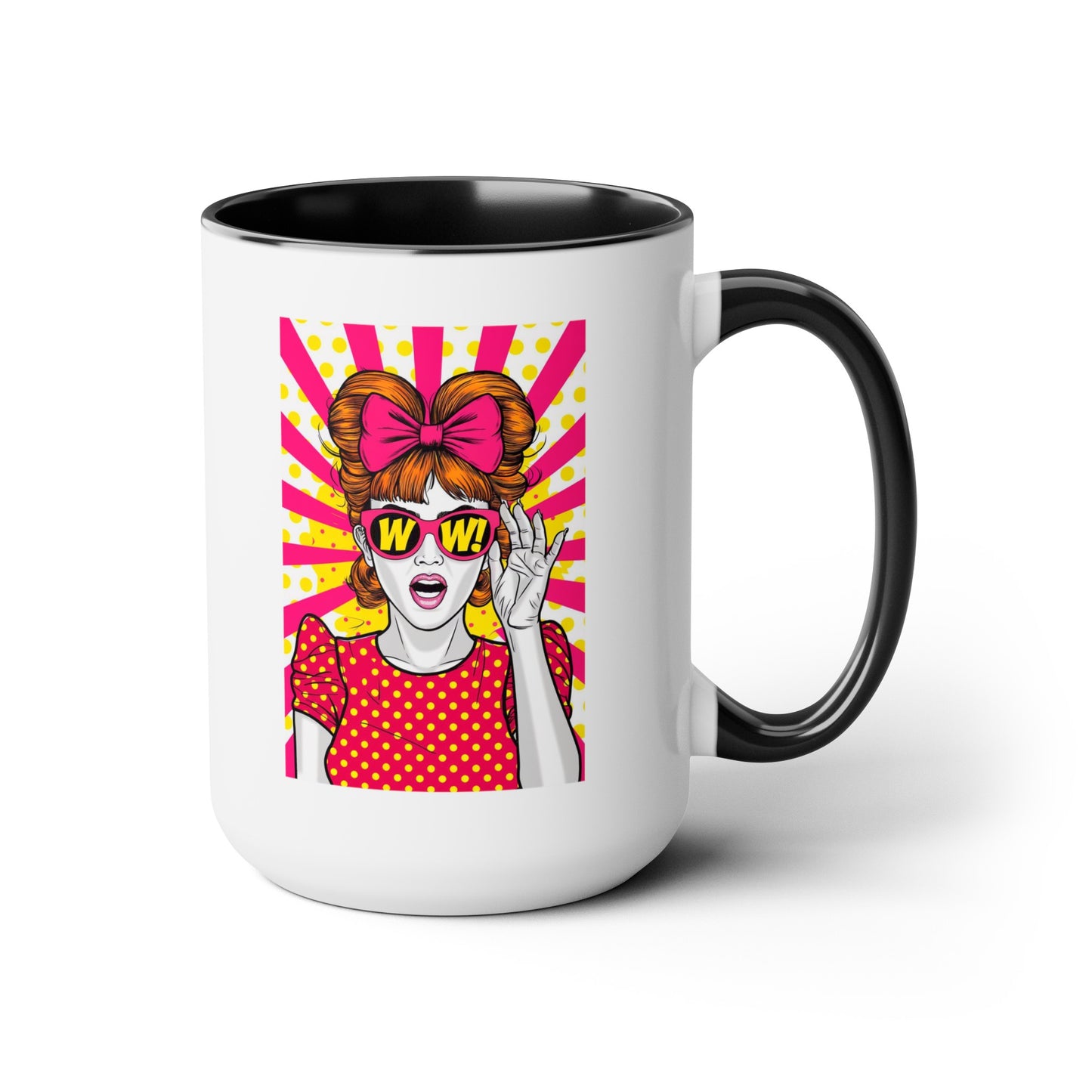 PopArt WOW Girl 15oz Coffee Mug