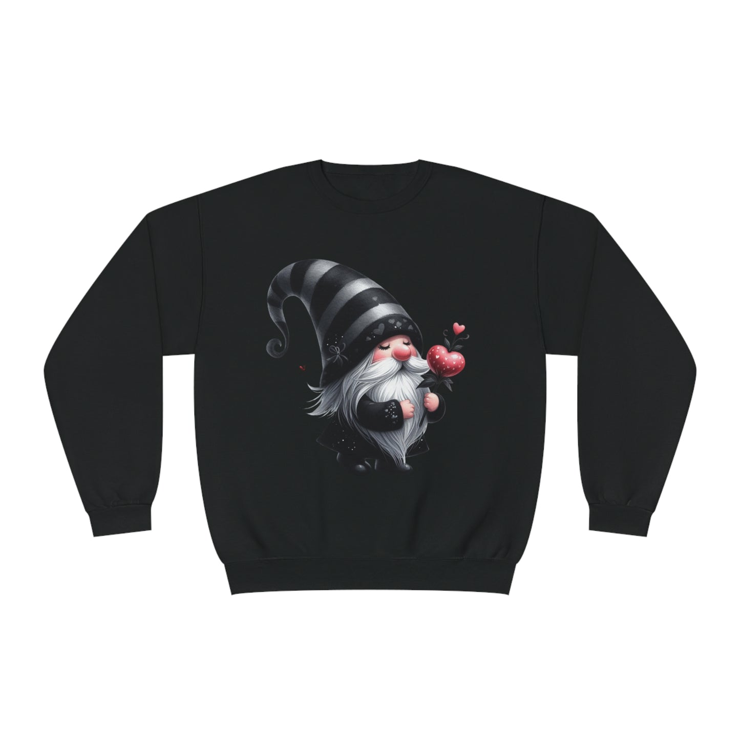 Black Valentine Gnome Unisex NuBlend® Crewneck Sweatshirt