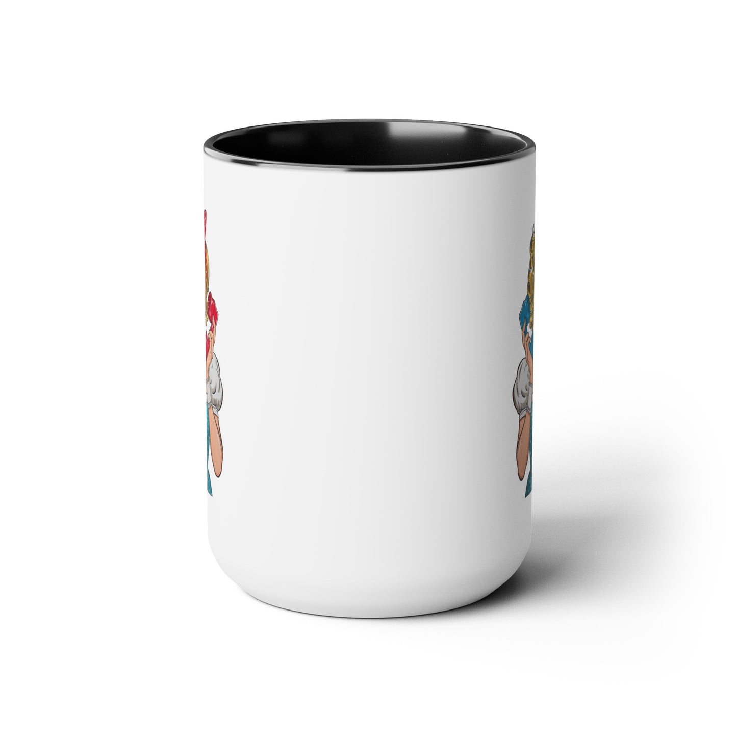 PopArt Girl on Telephone 15oz Coffee Mug