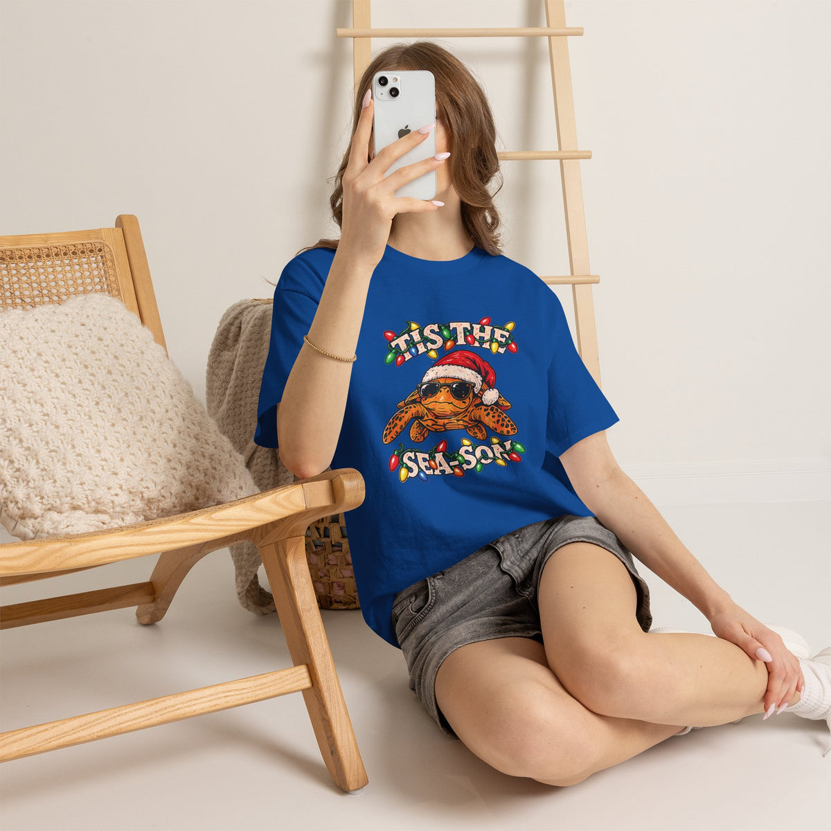 Tis the Sea-Son Christmas Sea Turtle T-Shirt – Coastal Holiday Tee