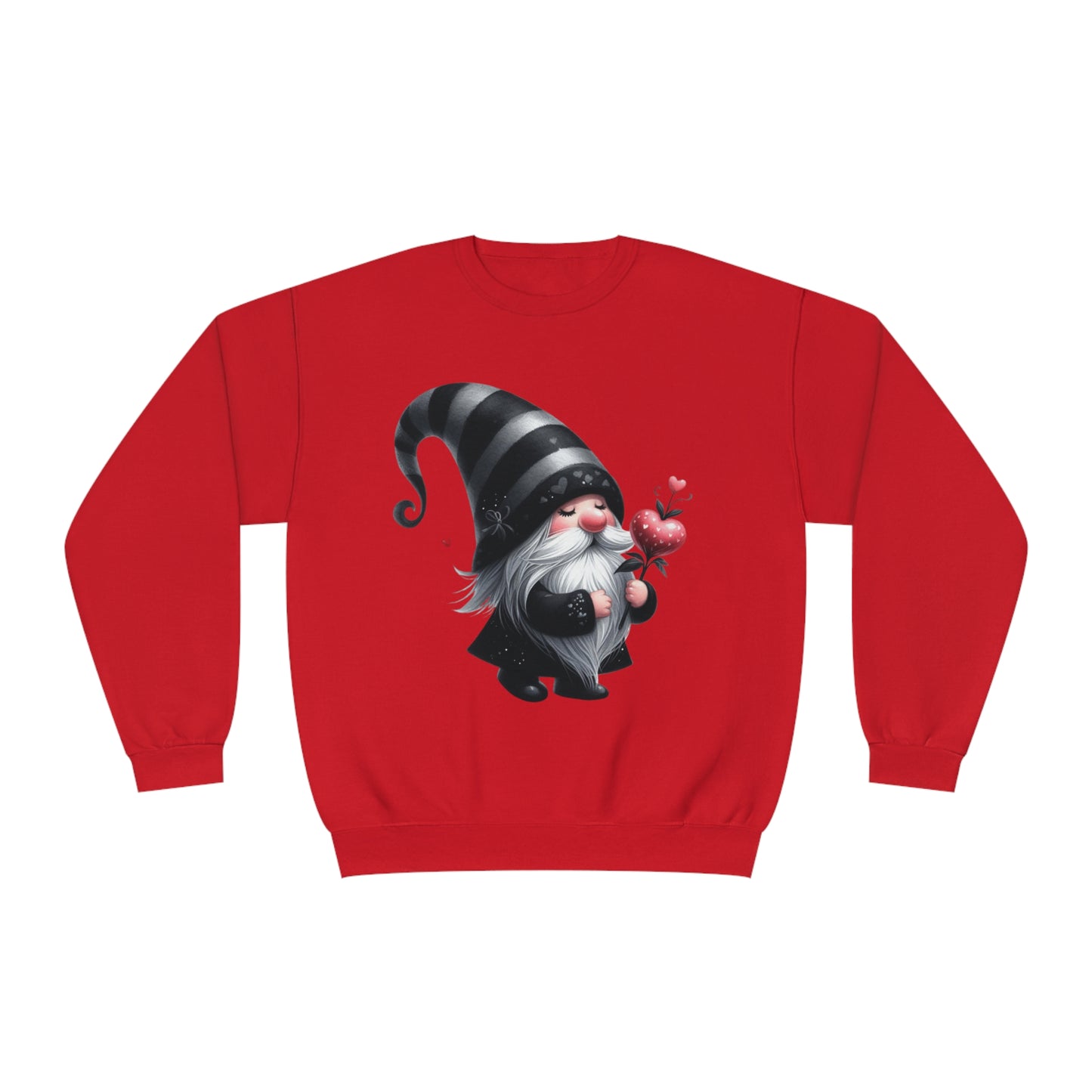 Black Valentine Gnome Unisex NuBlend® Crewneck Sweatshirt