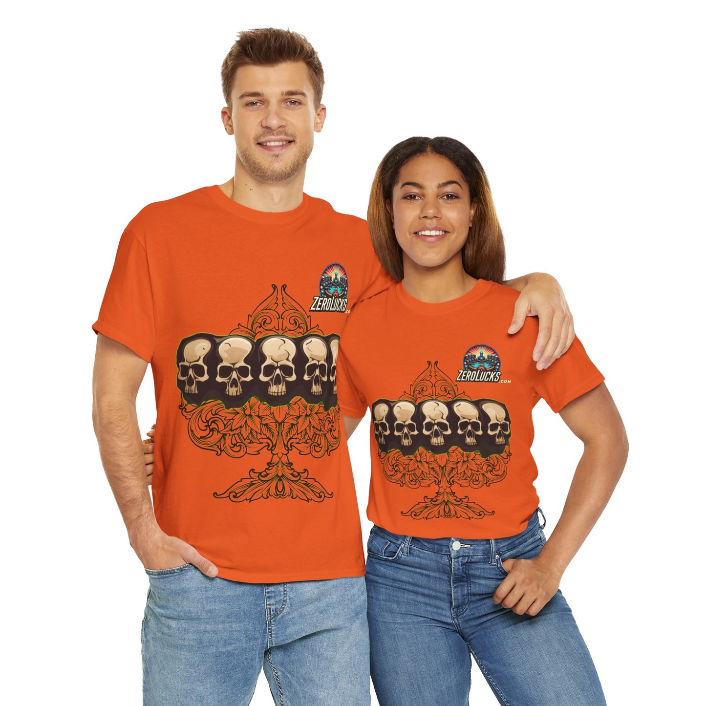 No Lucks Skulls with Spade T-shirt Unisex Heavy Cotton