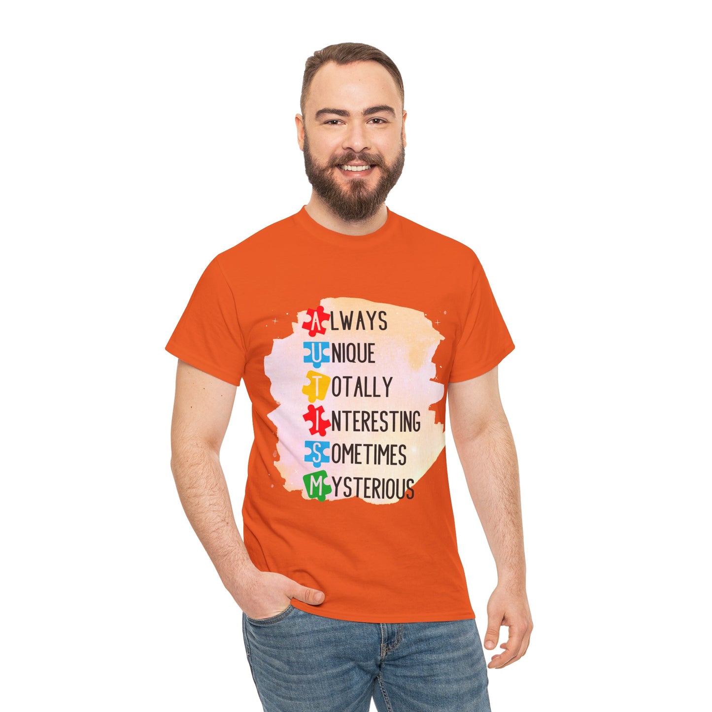 Autism Always Unique Totally Interesting Sometimes Mysterious T-shirt Unisex Heavy Cotton