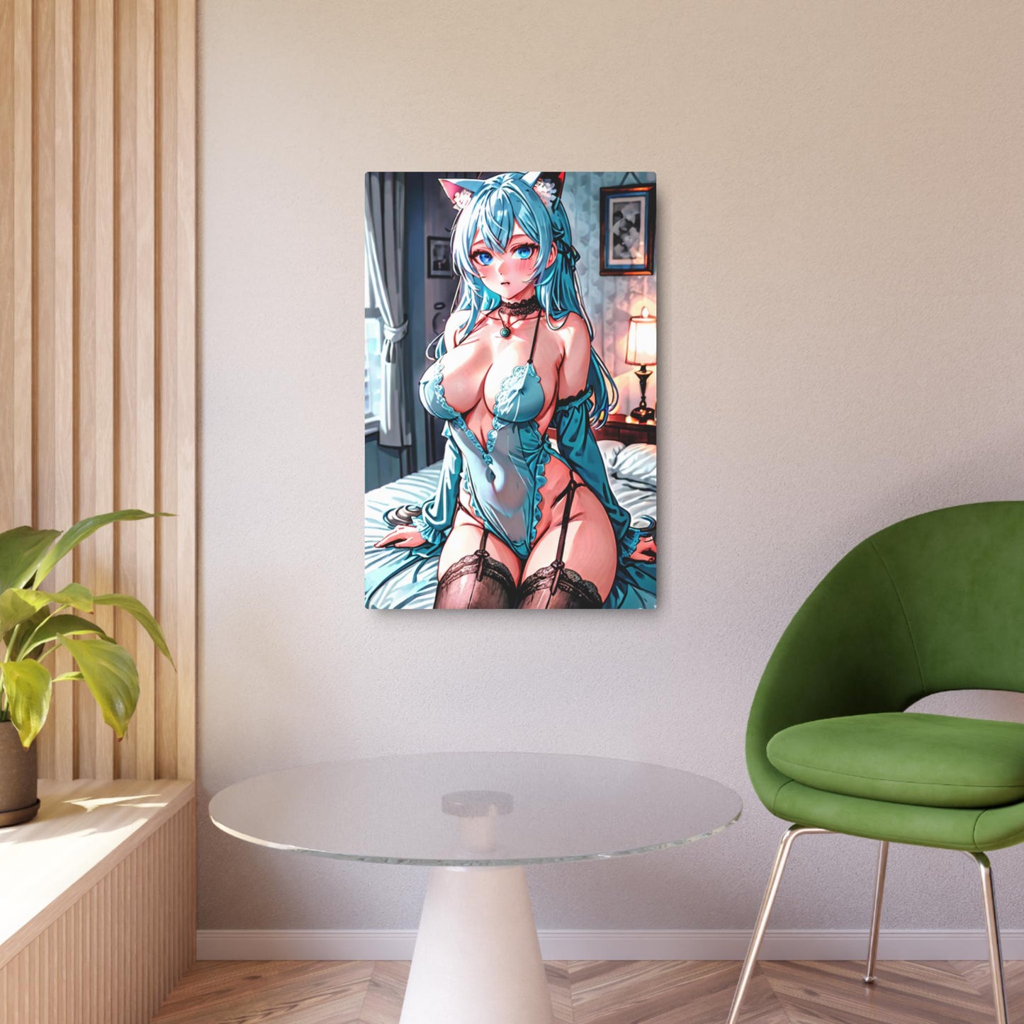 "Original Waifu Anime Metal Print – 8" x 12" Exclusive Art"