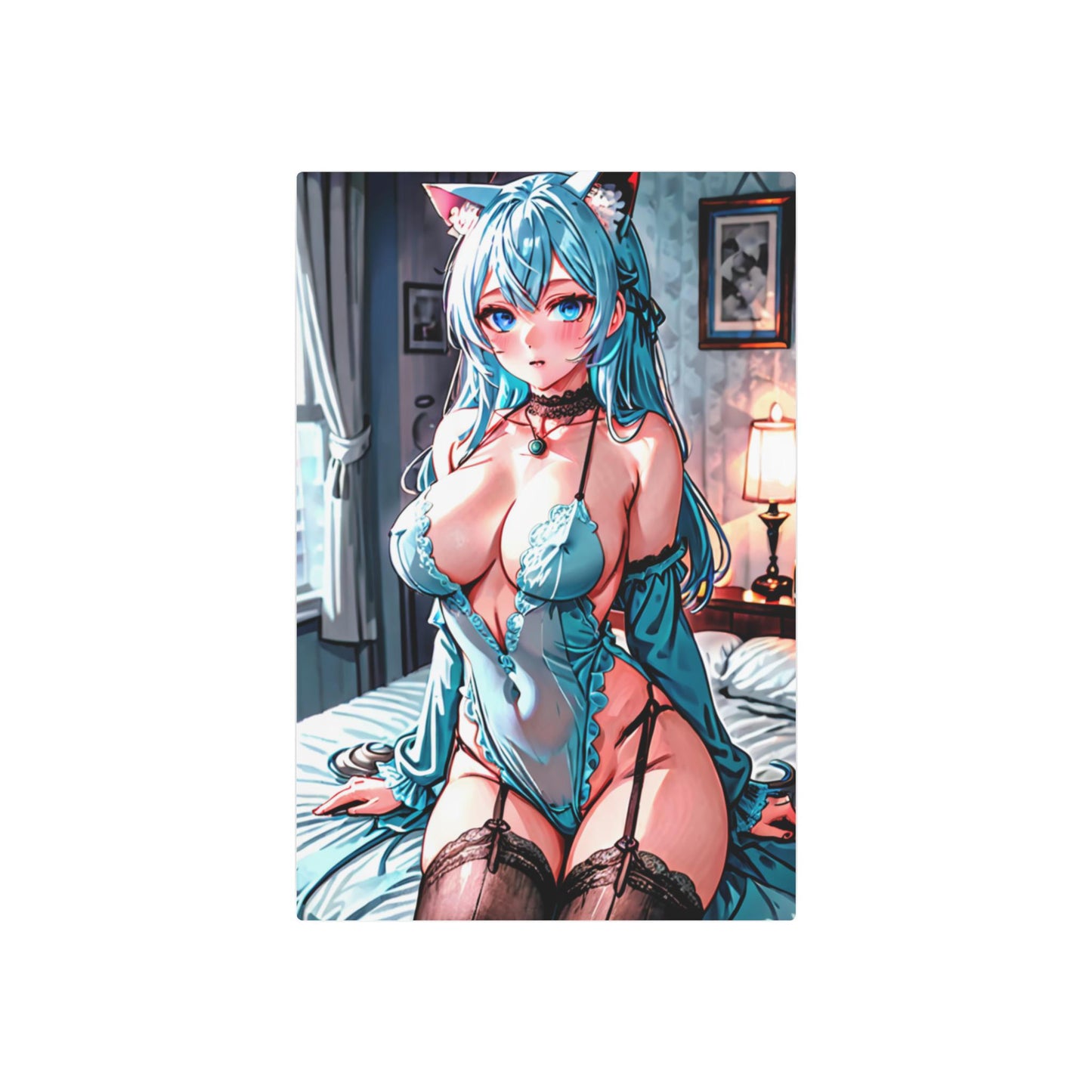 "Original Waifu Anime Metal Print – 8" x 12" Exclusive Art"