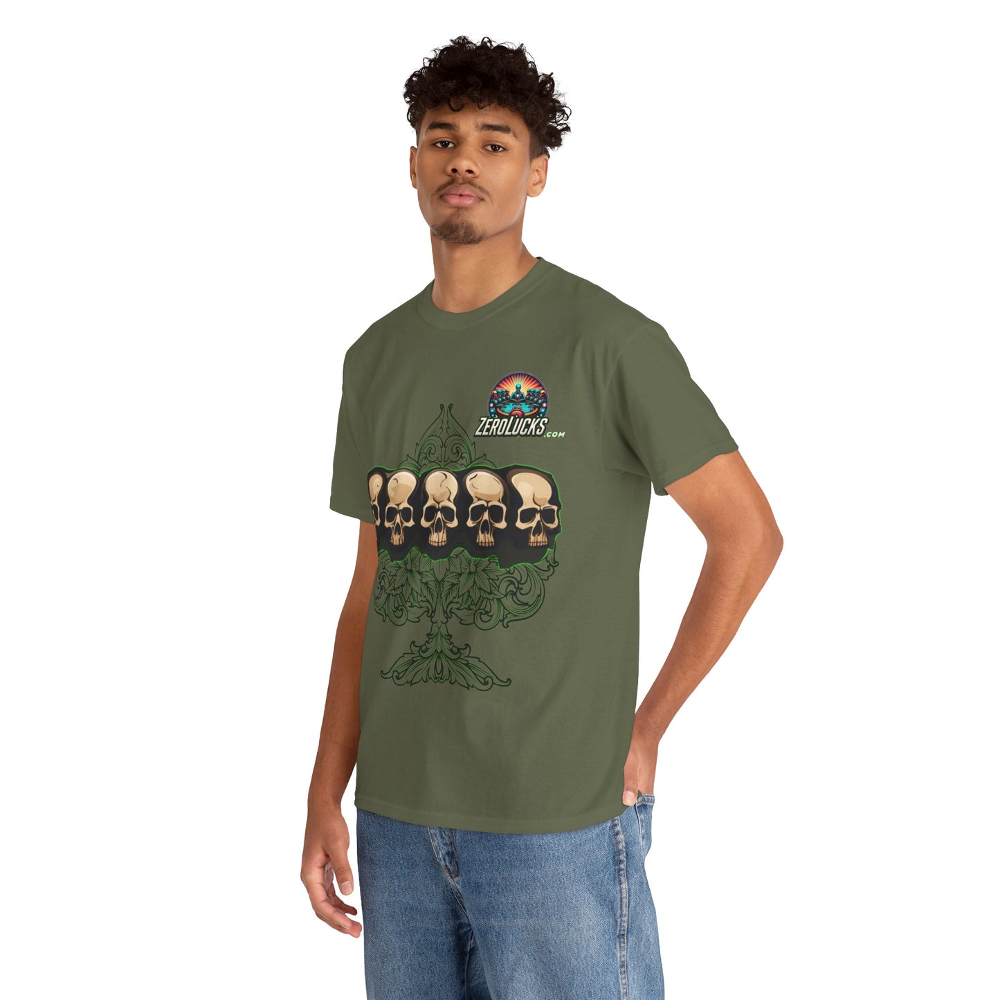 No Lucks Skulls with Spade T-shirt Unisex Heavy Cotton