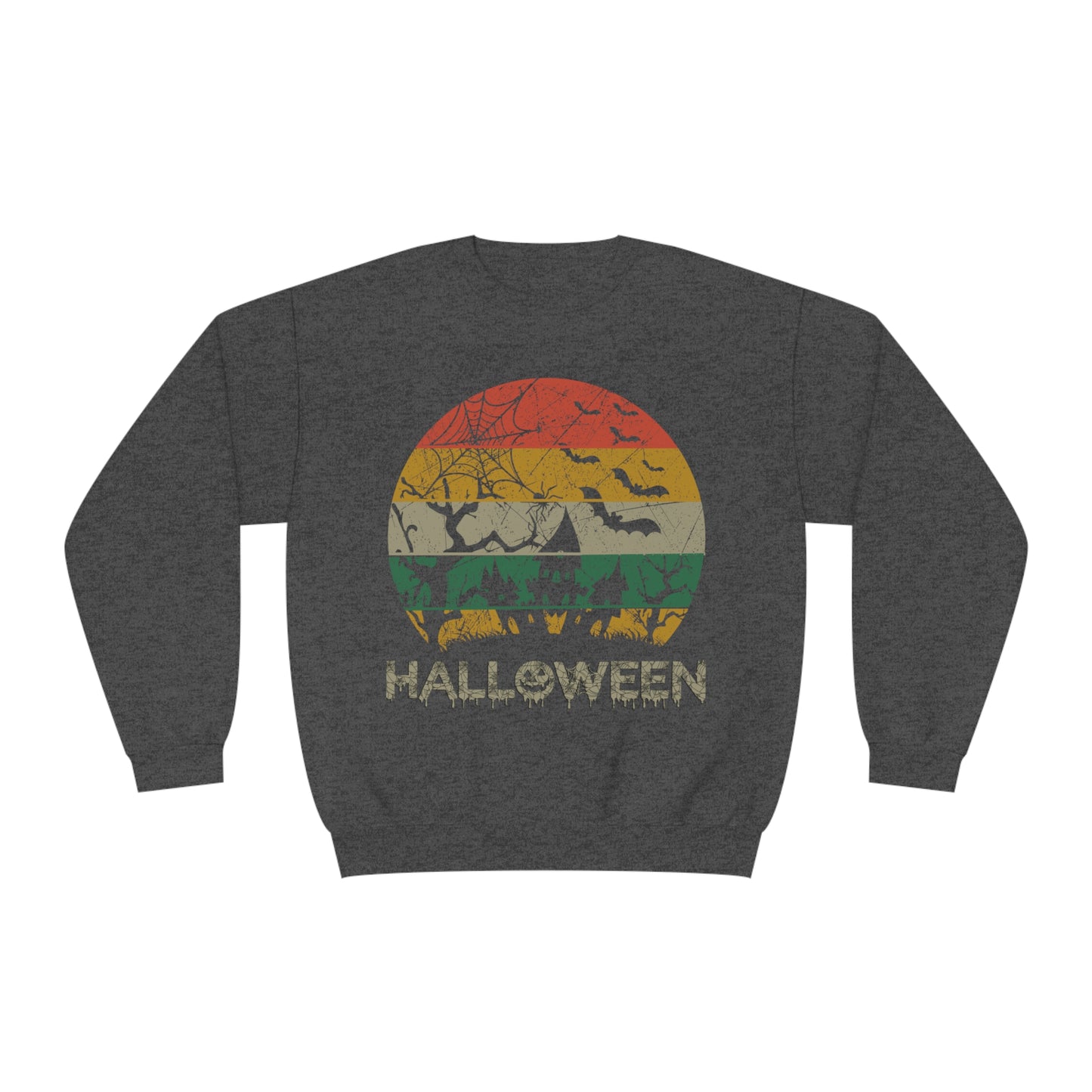 Retro Halloween Spooky House Unisex NuBlend® Crewneck Sweatshirt