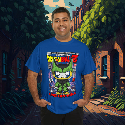 Perfect Cell DragonBall Z Pop Culture Mock Comic Cover heavy cotton T-shirt