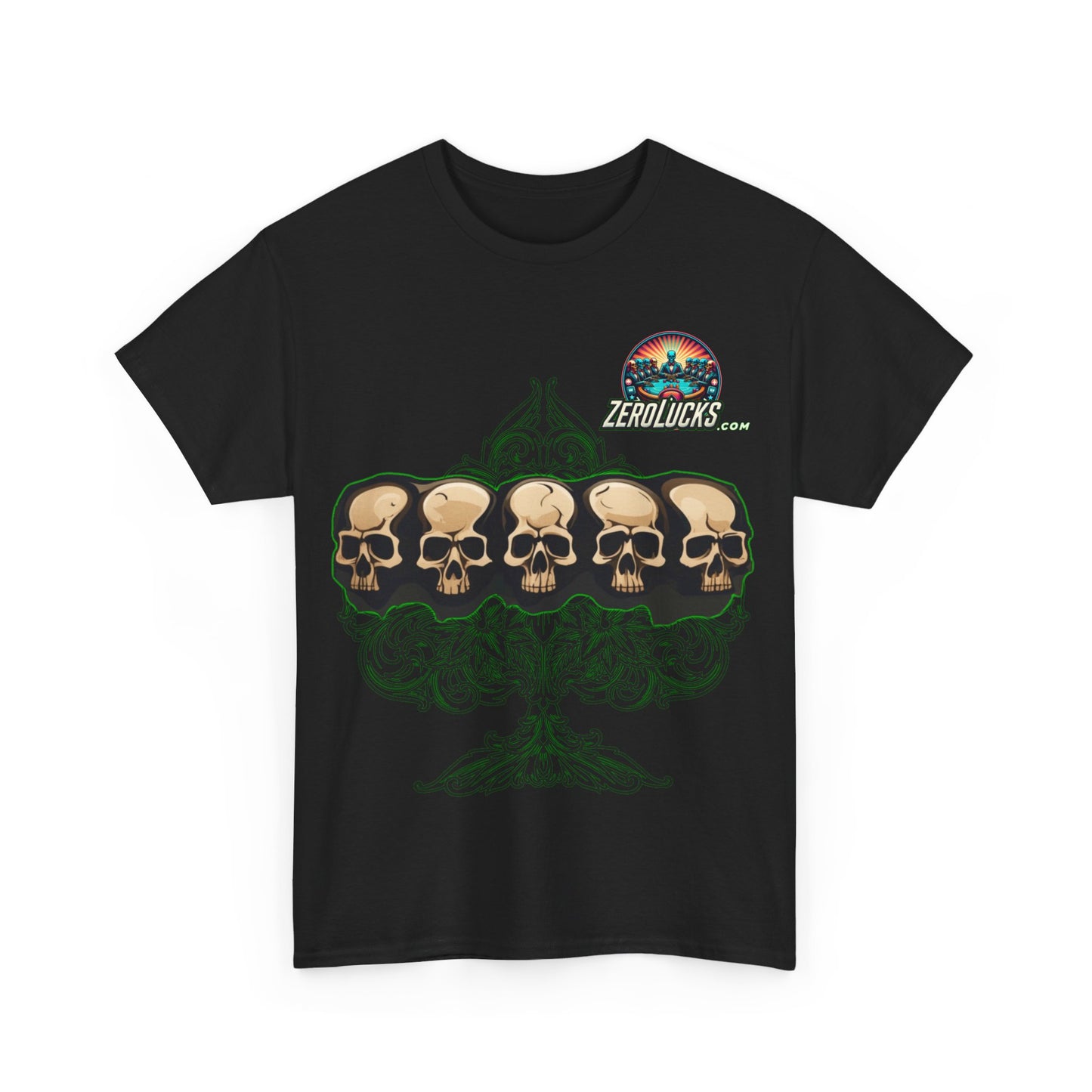 No Lucks Skulls with Spade T-shirt Unisex Heavy Cotton