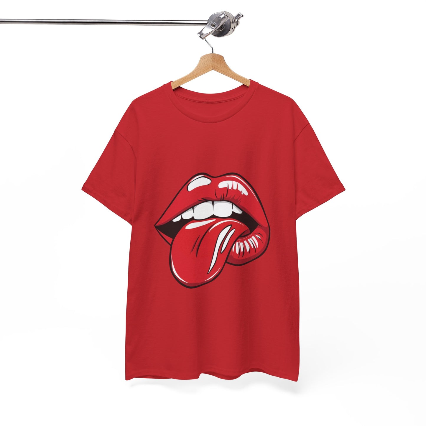 Sexy Retro PopArt Red Lips and Tounge Unisex heavy cotton Tshirt