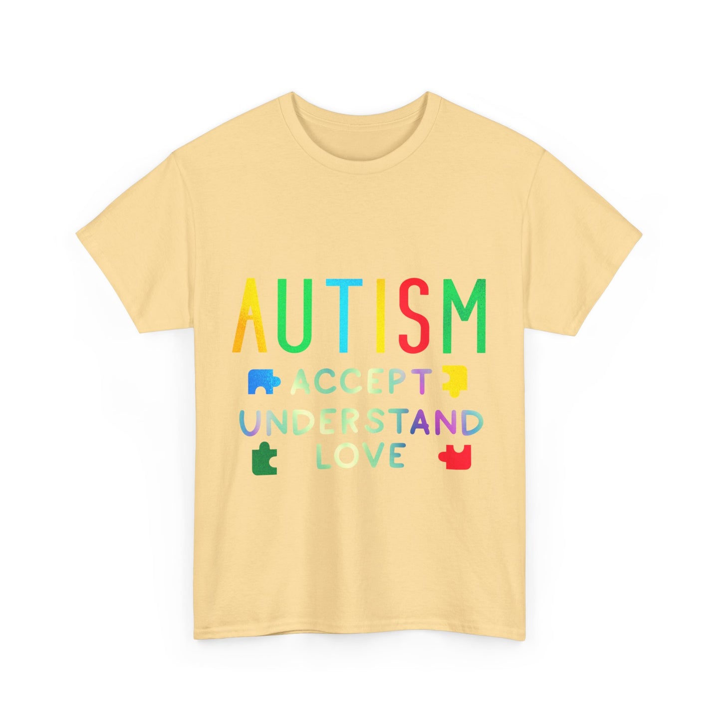 Autism ACCEPT UNDERSTAND LOVE T-shirt Unisex Heavy Cotton