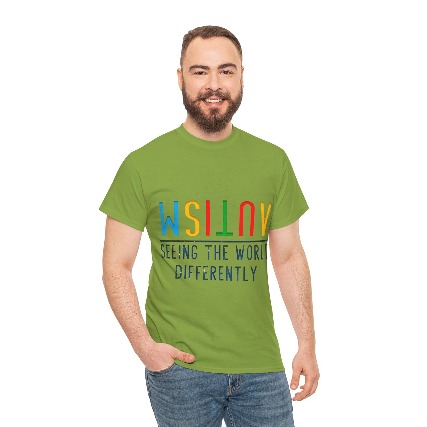 Autism Seeing the World Differently T-shirt Unisex Heavy Cotton
