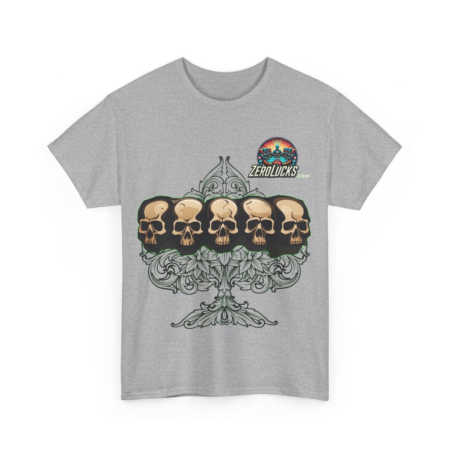 No Lucks Skulls with Spade T-shirt Unisex Heavy Cotton