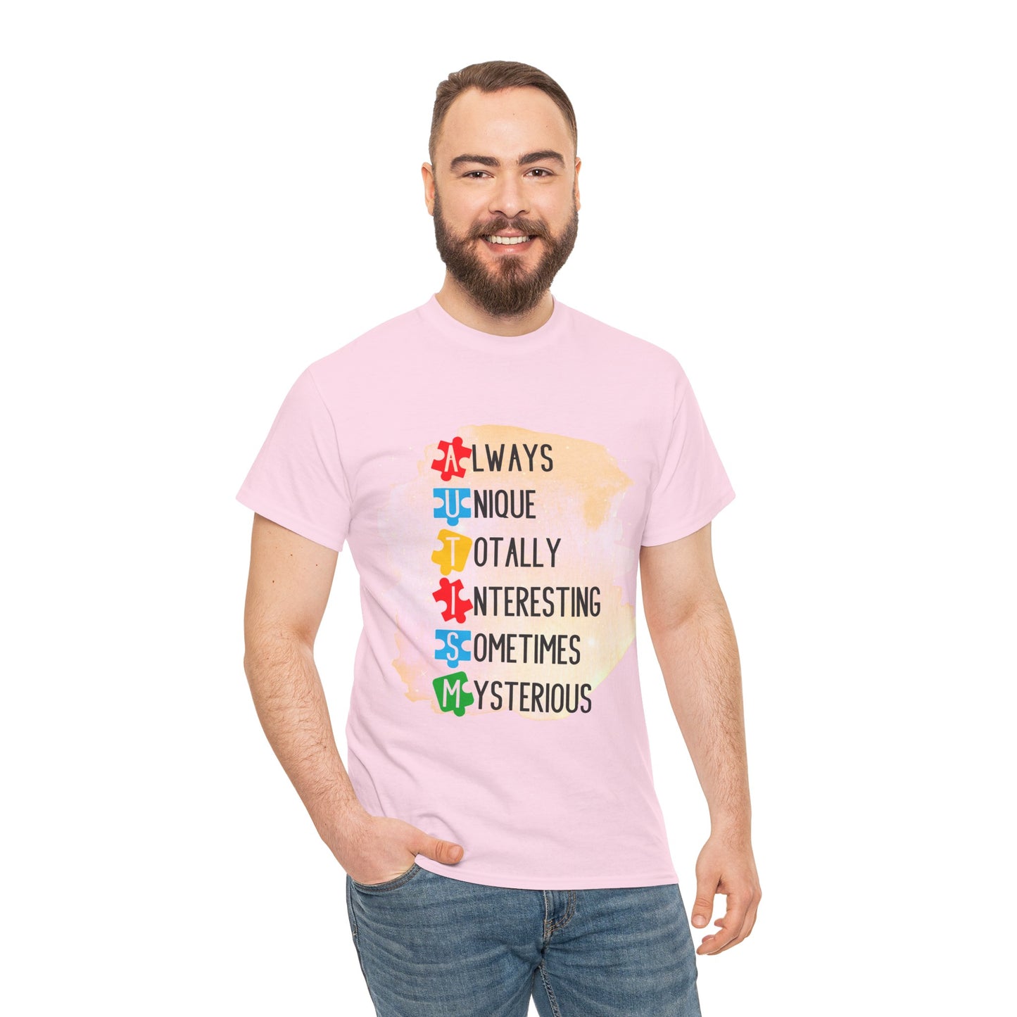 Autism Always Unique Totally Interesting Sometimes Mysterious T-shirt Unisex Heavy Cotton
