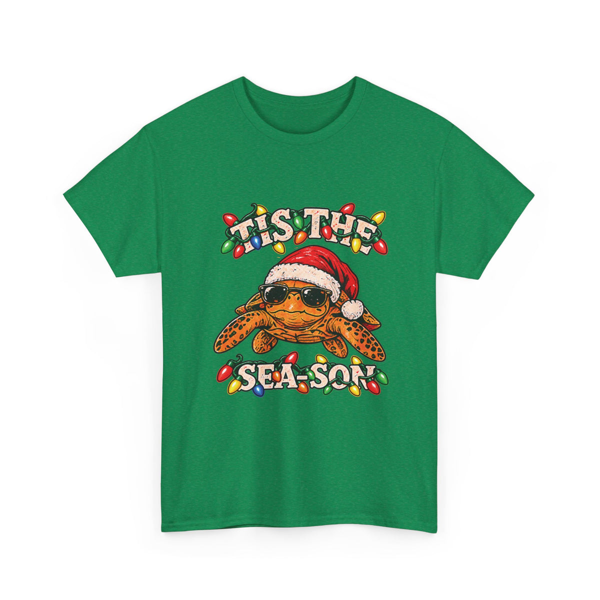 Tis the Sea-Son Christmas Sea Turtle T-Shirt – Coastal Holiday Tee