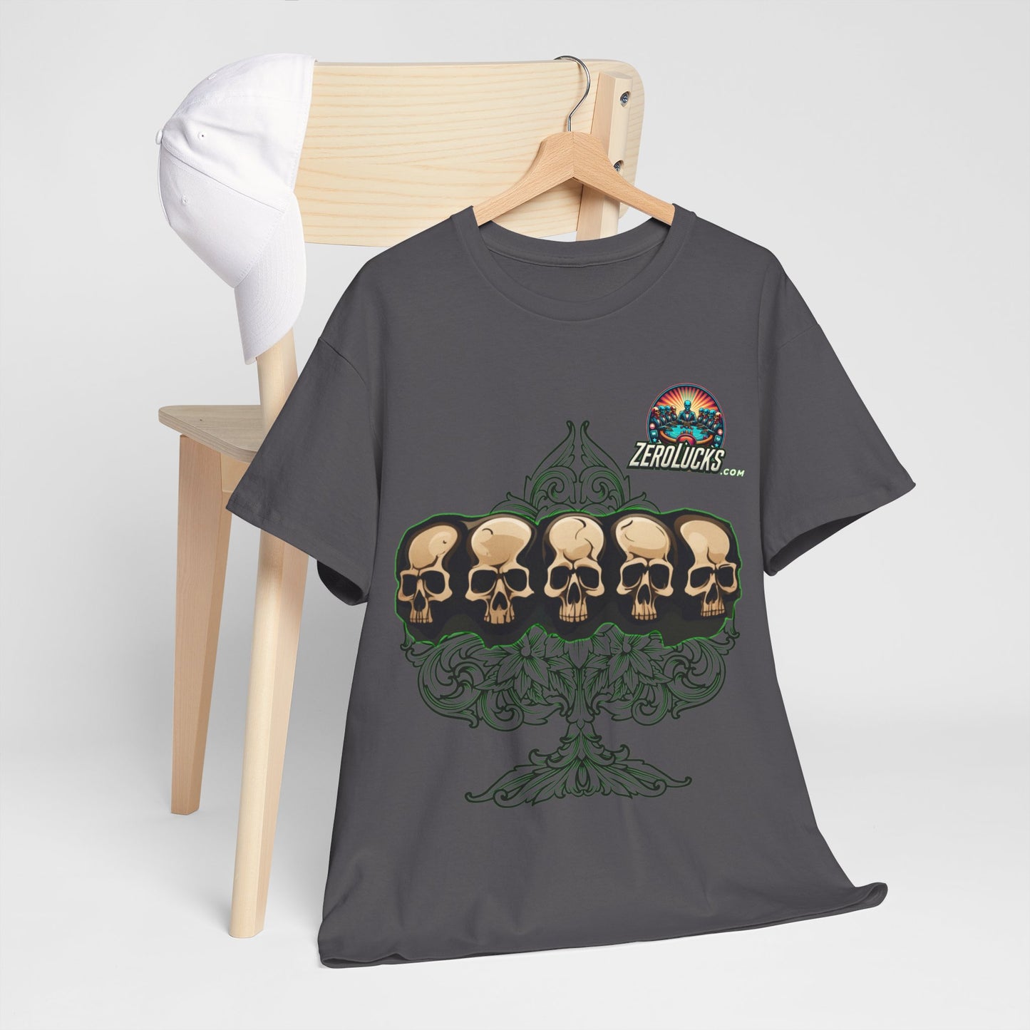 No Lucks Skulls with Spade T-shirt Unisex Heavy Cotton