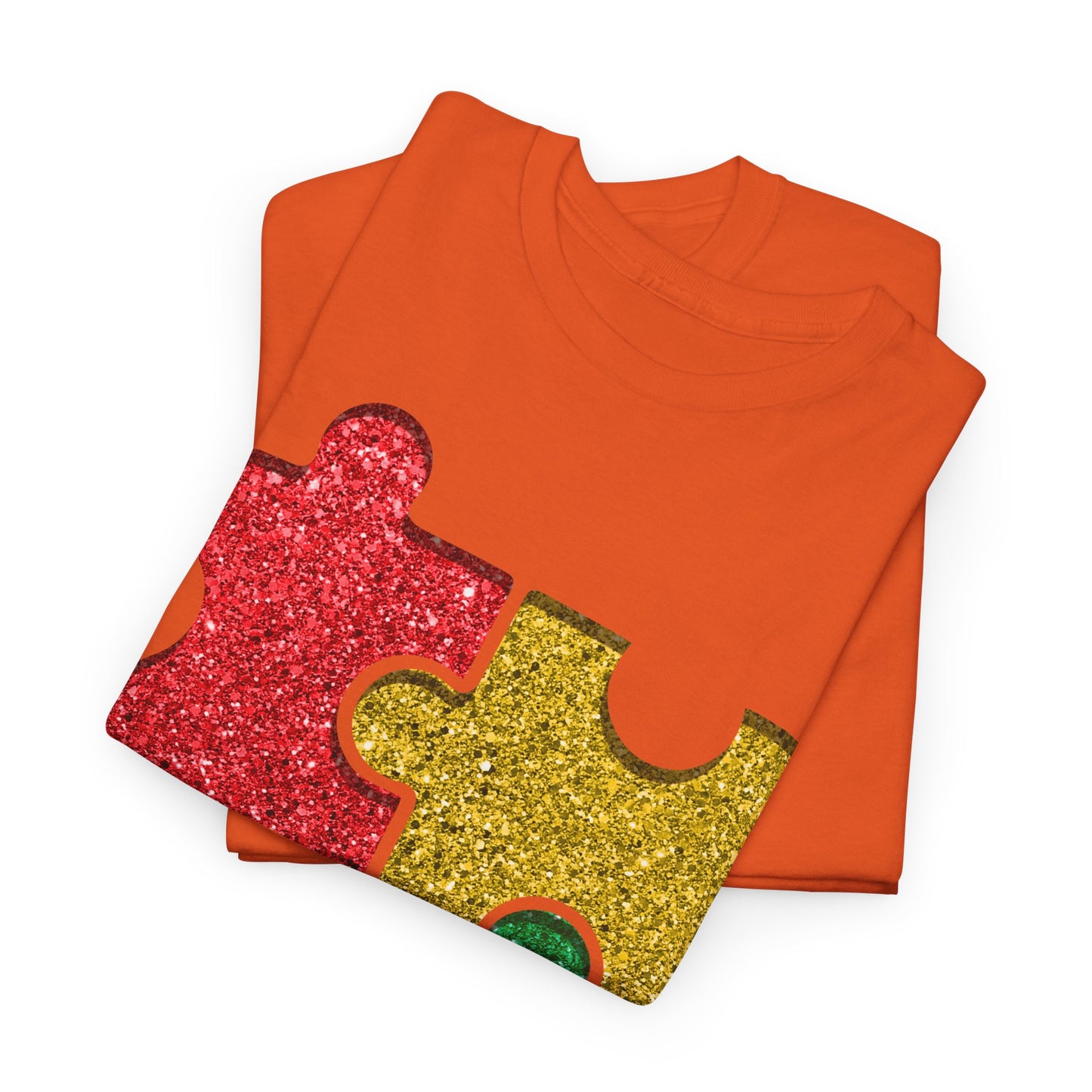 Autism Puzzle Pieces T-shirt Unisex Heavy Cotton