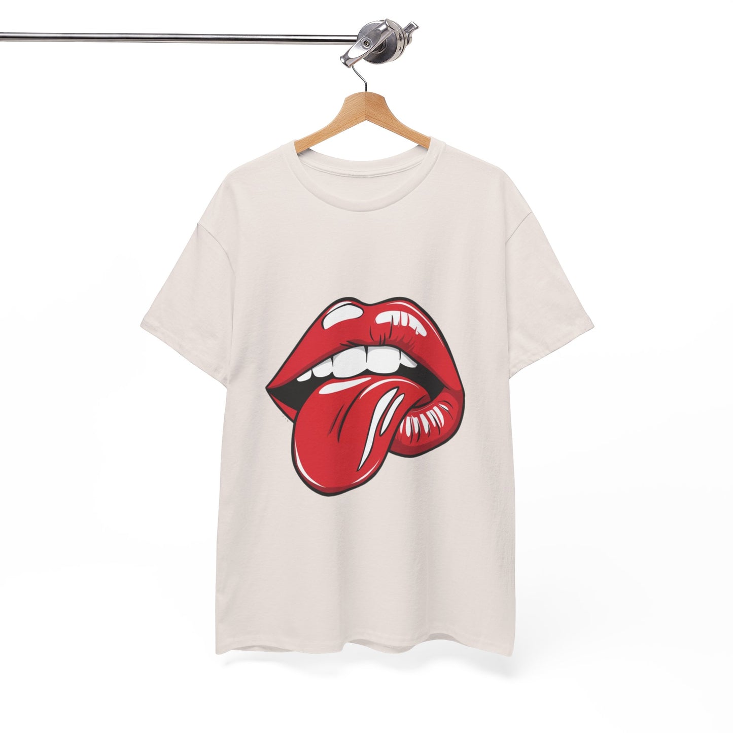 Sexy Retro PopArt Red Lips and Tounge Unisex heavy cotton Tshirt