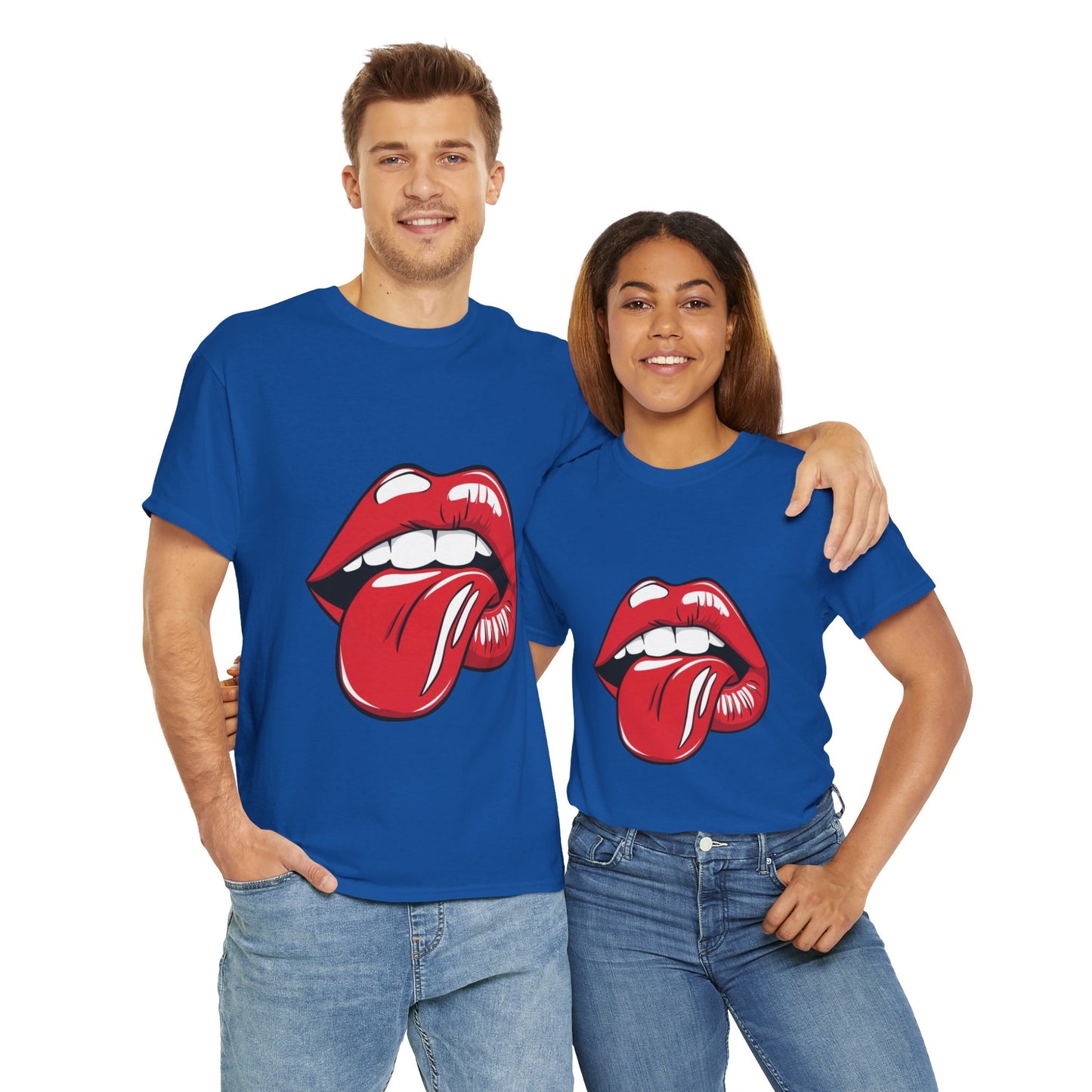 Sexy Retro PopArt Red Lips and Tounge Unisex heavy cotton Tshirt