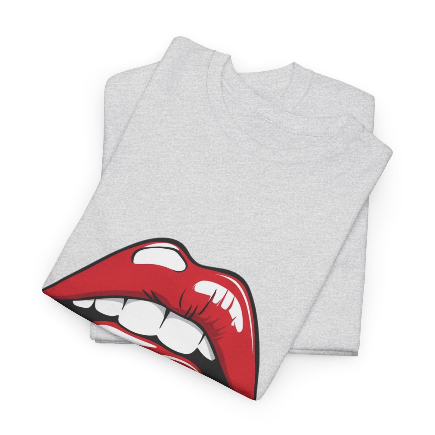 Sexy Retro PopArt Red Lips and Tounge Unisex heavy cotton Tshirt