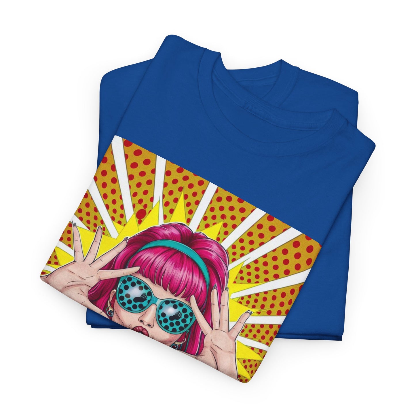 Sexy Retro PopArt Girl Vibrant Colors Unisex heavy cotton Tshirt