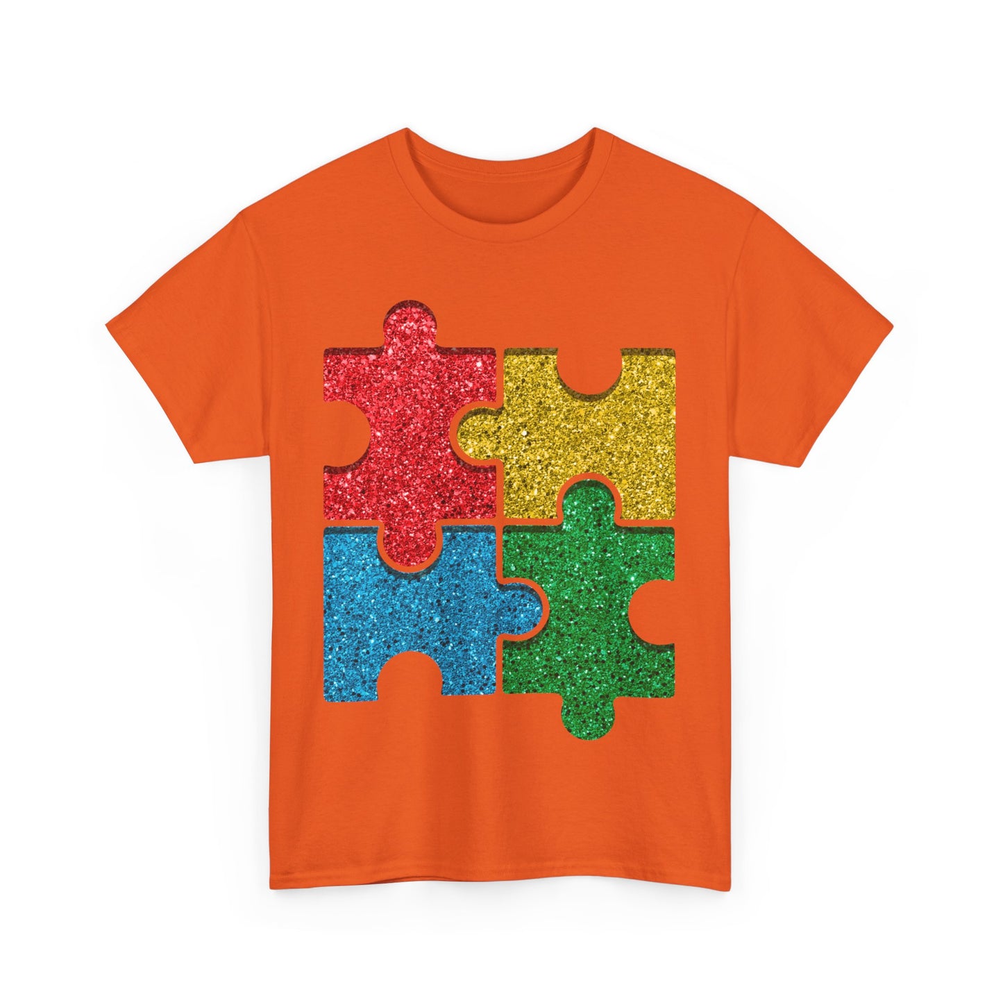 Autism Puzzle Pieces T-shirt Unisex Heavy Cotton