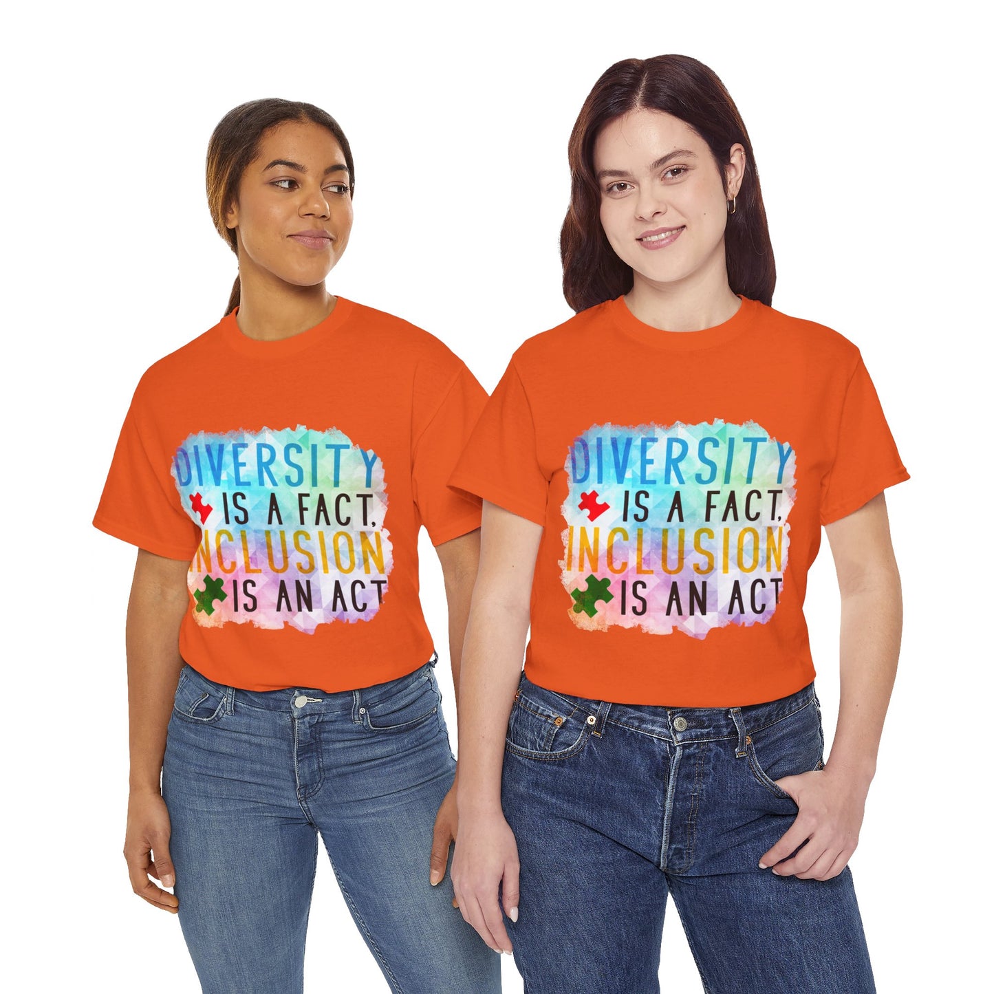 Autism Diversity is a Fact, Inclusion is an Act T-shirt Unisex Heavy Cotton