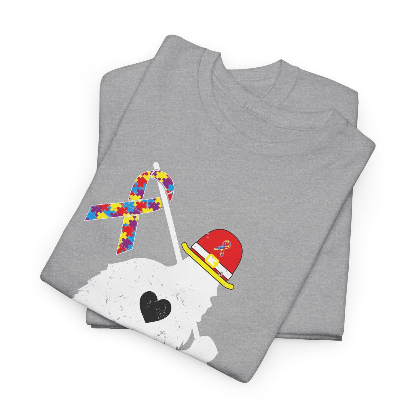 Bigfoot Heart Puzzle Piece Autism T shirt unisex heavy cotton T-shirt