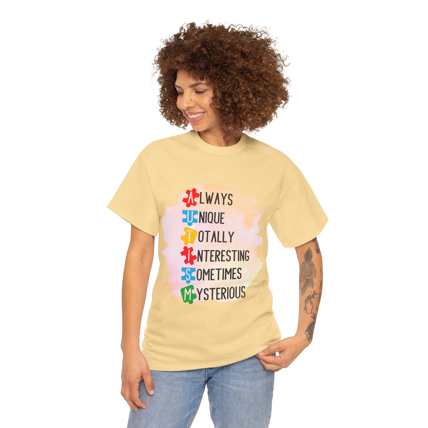 Autism Always Unique Totally Interesting Sometimes Mysterious T-shirt Unisex Heavy Cotton