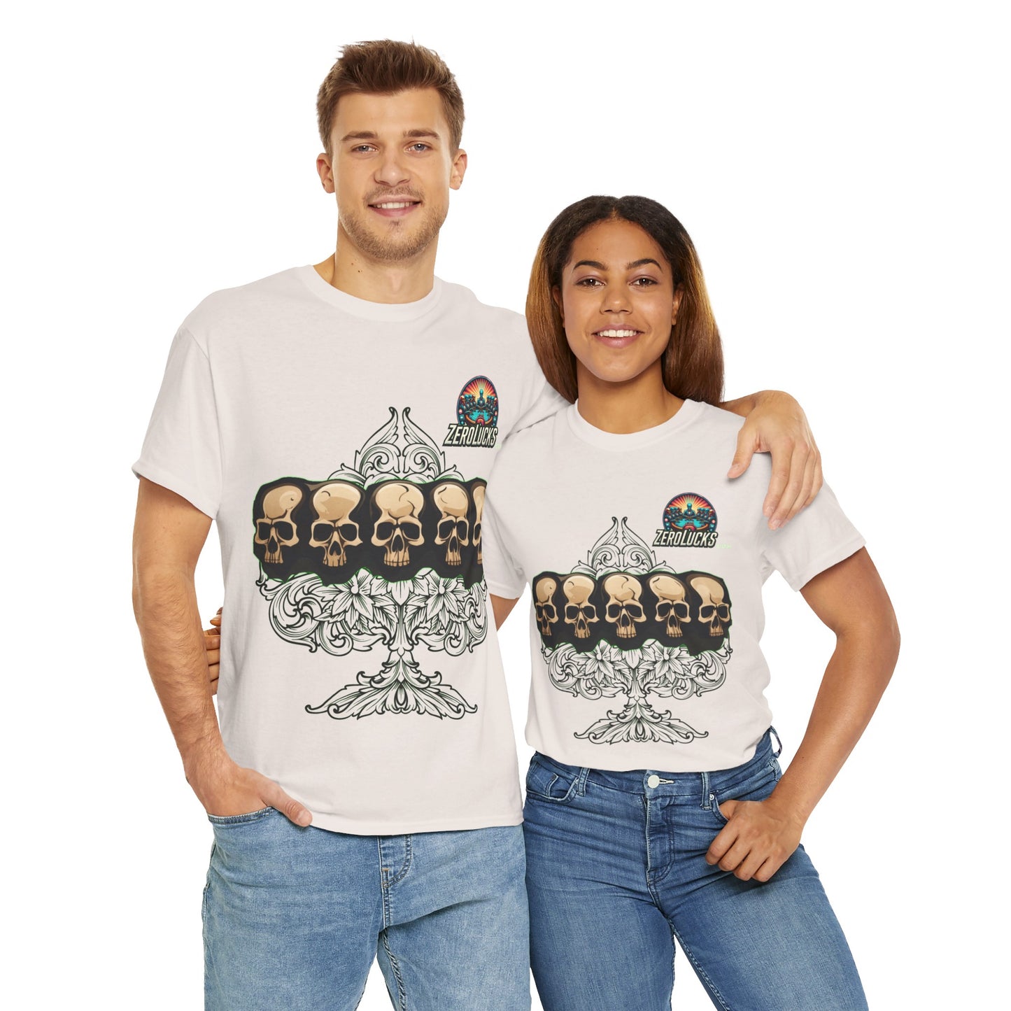 No Lucks Skulls with Spade T-shirt Unisex Heavy Cotton